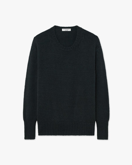 Women's Dalmar Crew Neck Sweater - Black Merino / Cashmere
