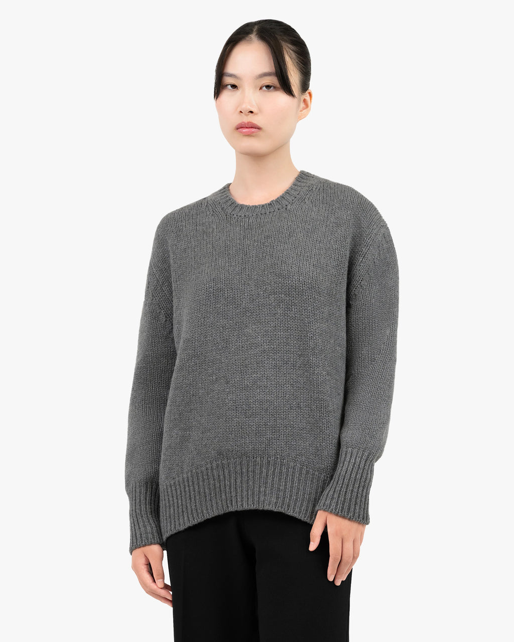 Women's Dalmar Crew Neck Sweater - Medium Grey Merino / Cashmere