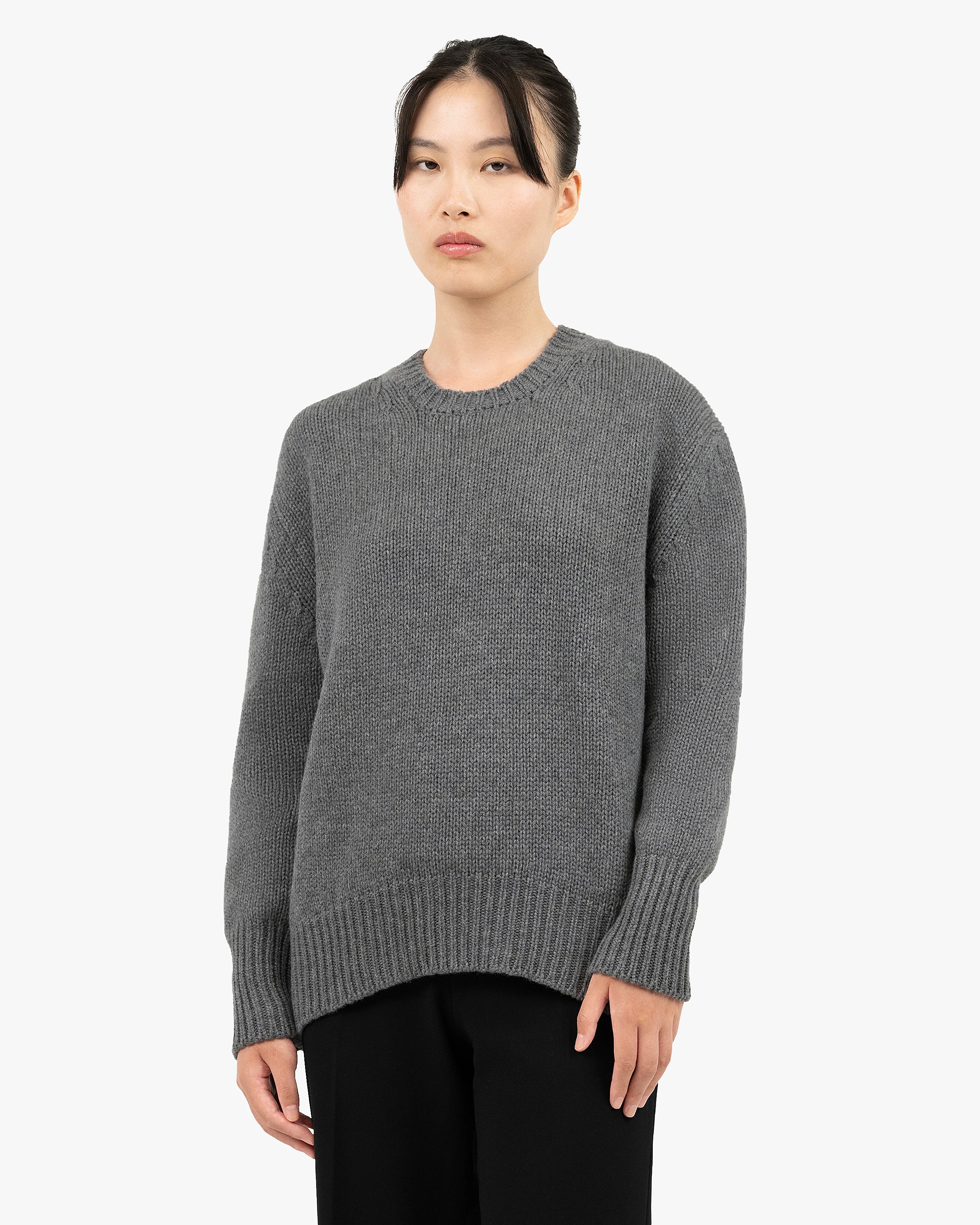 Women's Dalmar Crew Neck Sweater - Medium Grey Merino / Cashmere