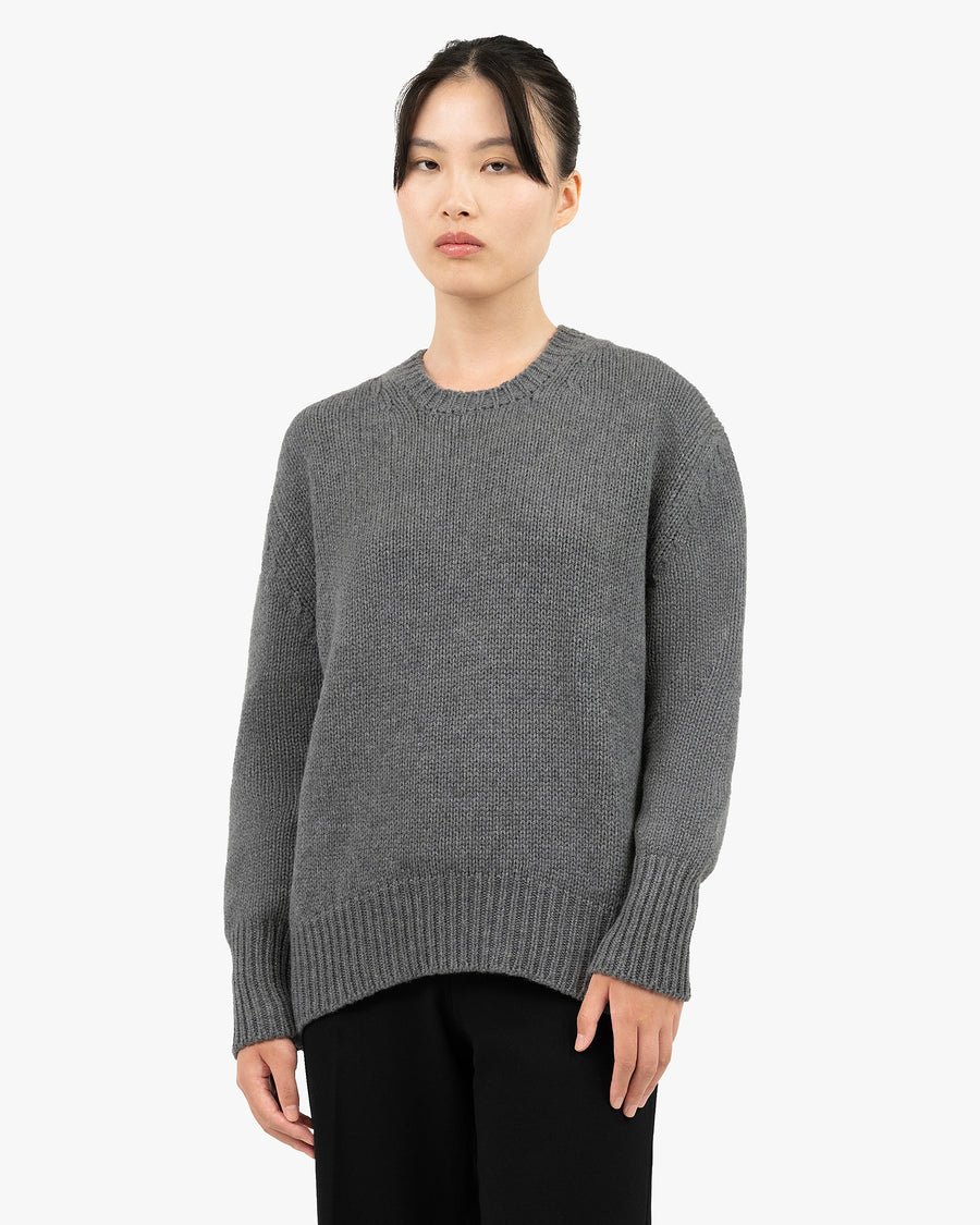 Women's Dalmar Crew Neck Sweater - Medium Grey Merino / Cashmere