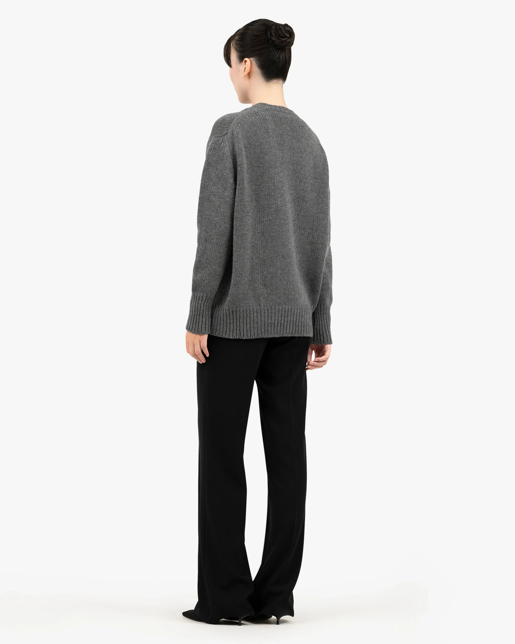 Women's Dalmar Crew Neck Sweater - Medium Grey Merino / Cashmere