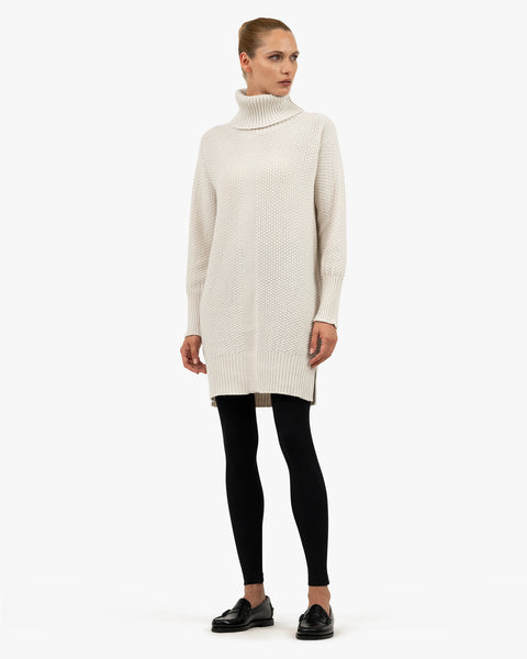 Women's Dalmar Turtleneck Sweater - White Merino / Cashmere
