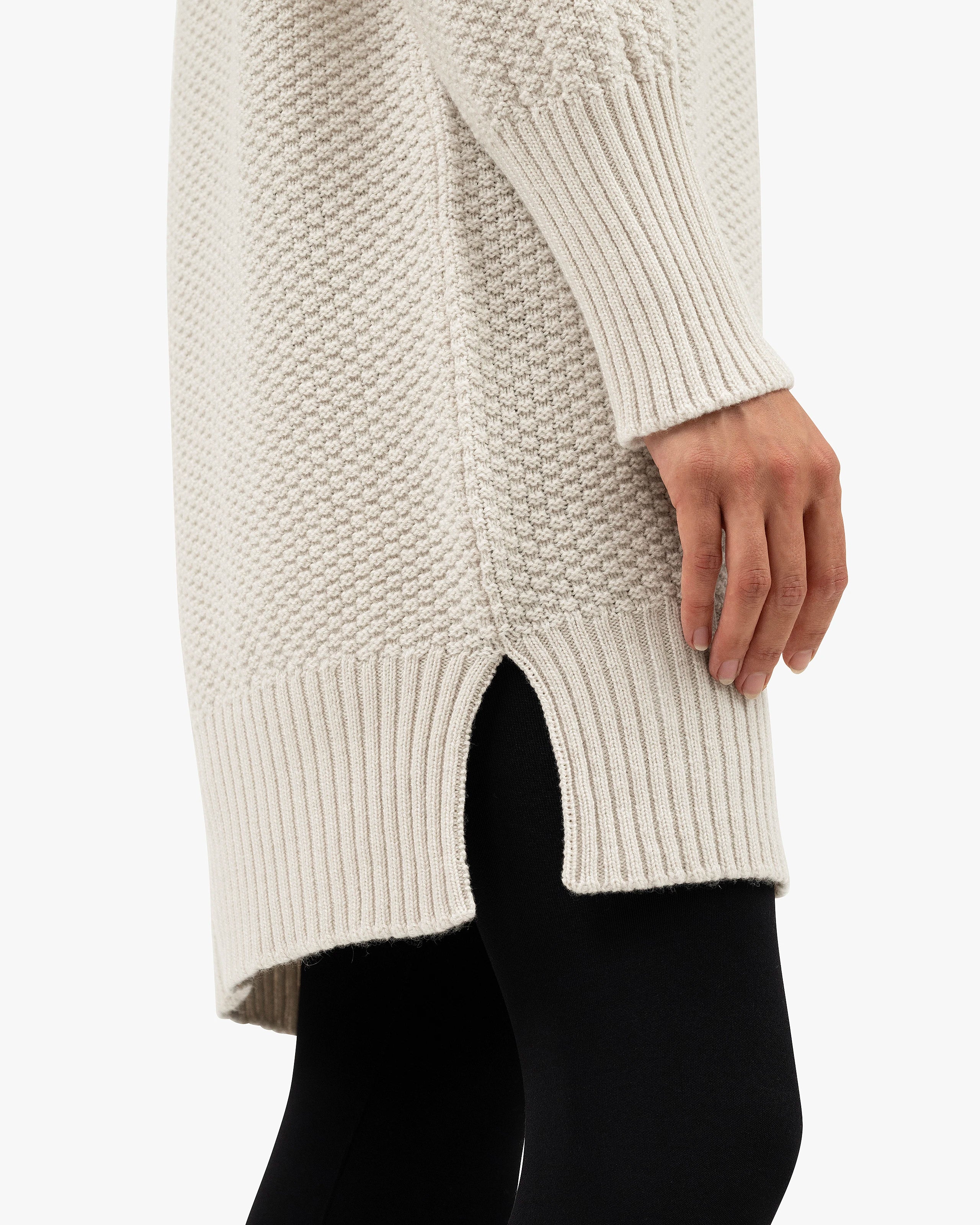 Women's Dalmar Turtleneck Sweater - White Merino / Cashmere