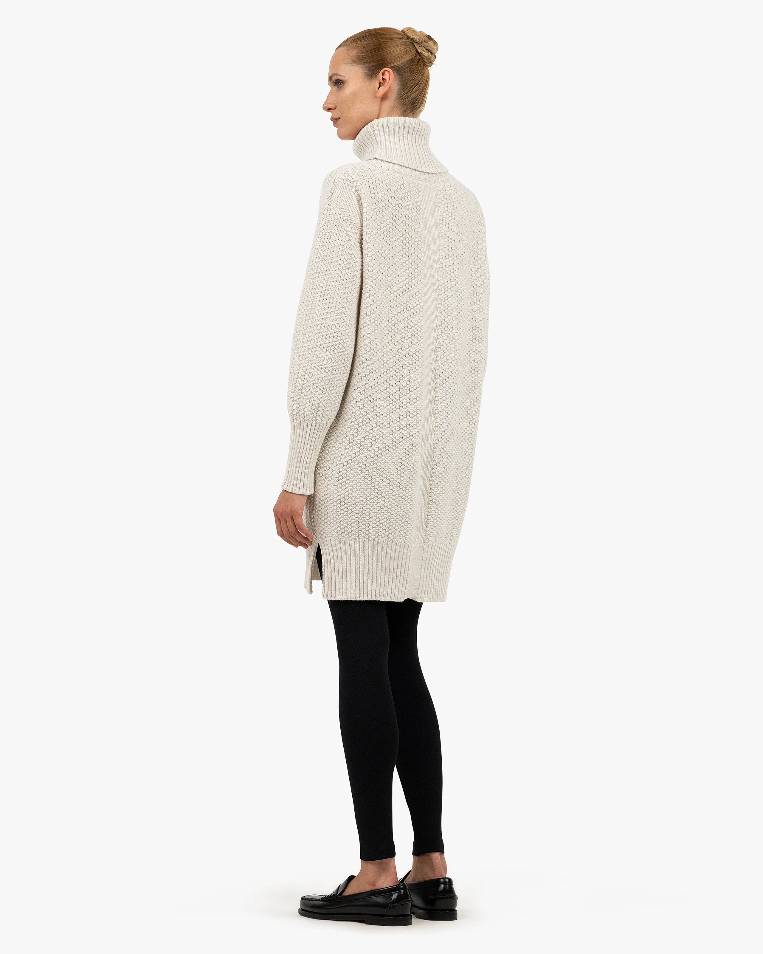 Women's Dalmar Turtleneck Sweater - White Merino / Cashmere