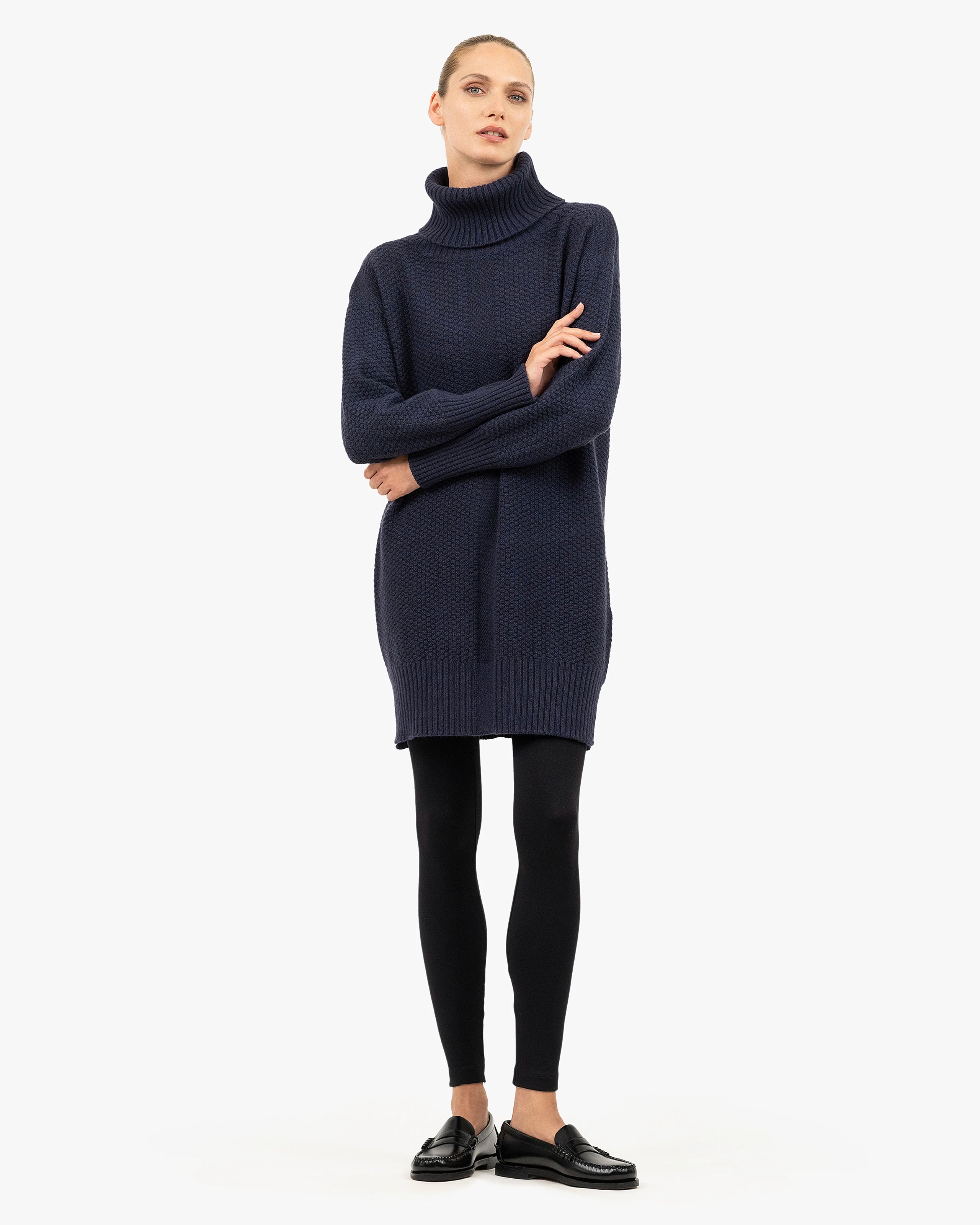 Women's Dalmar Turtleneck Sweater - Blue Merino / Cashmere