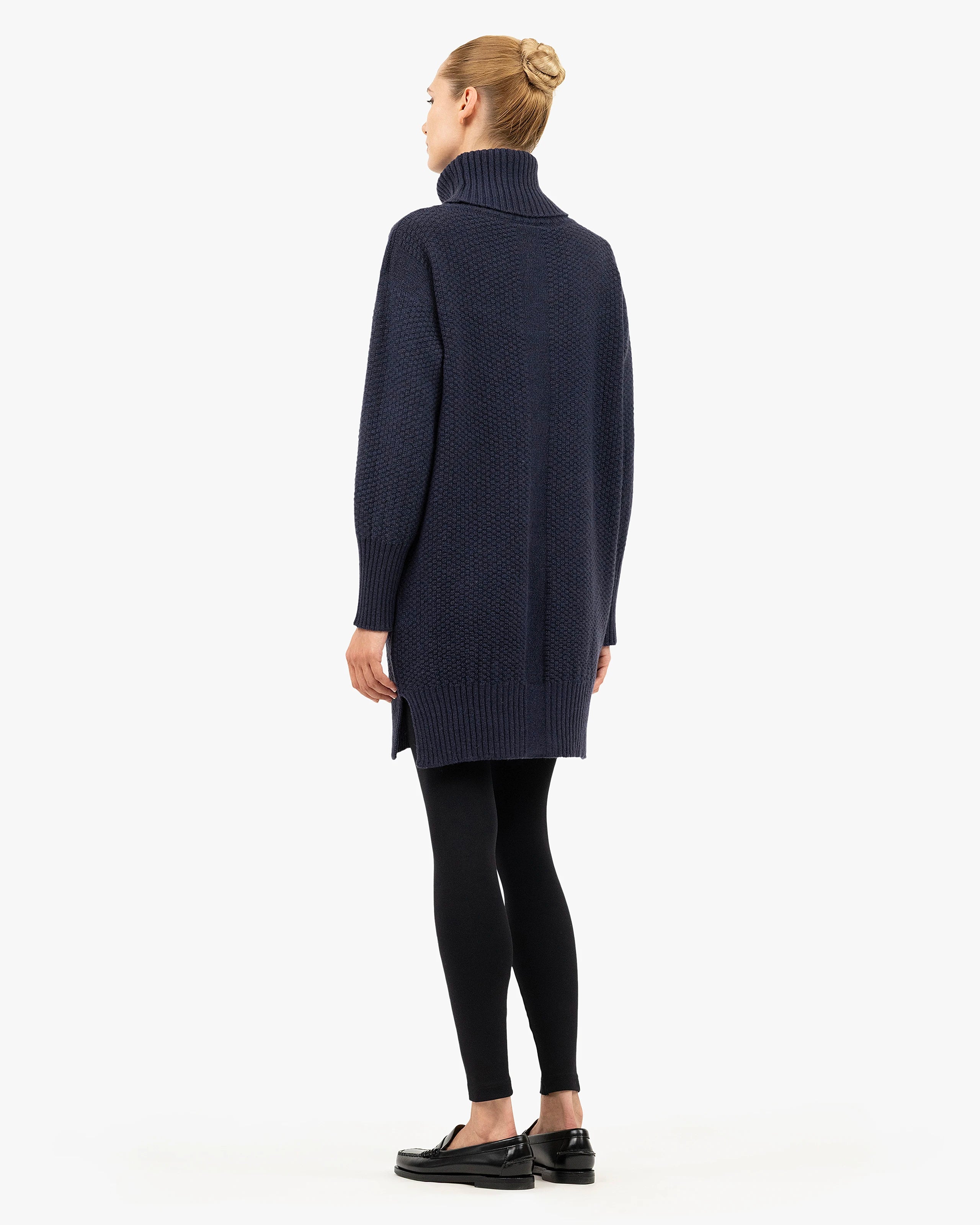 Women's Dalmar Turtleneck Sweater - Blue Merino / Cashmere