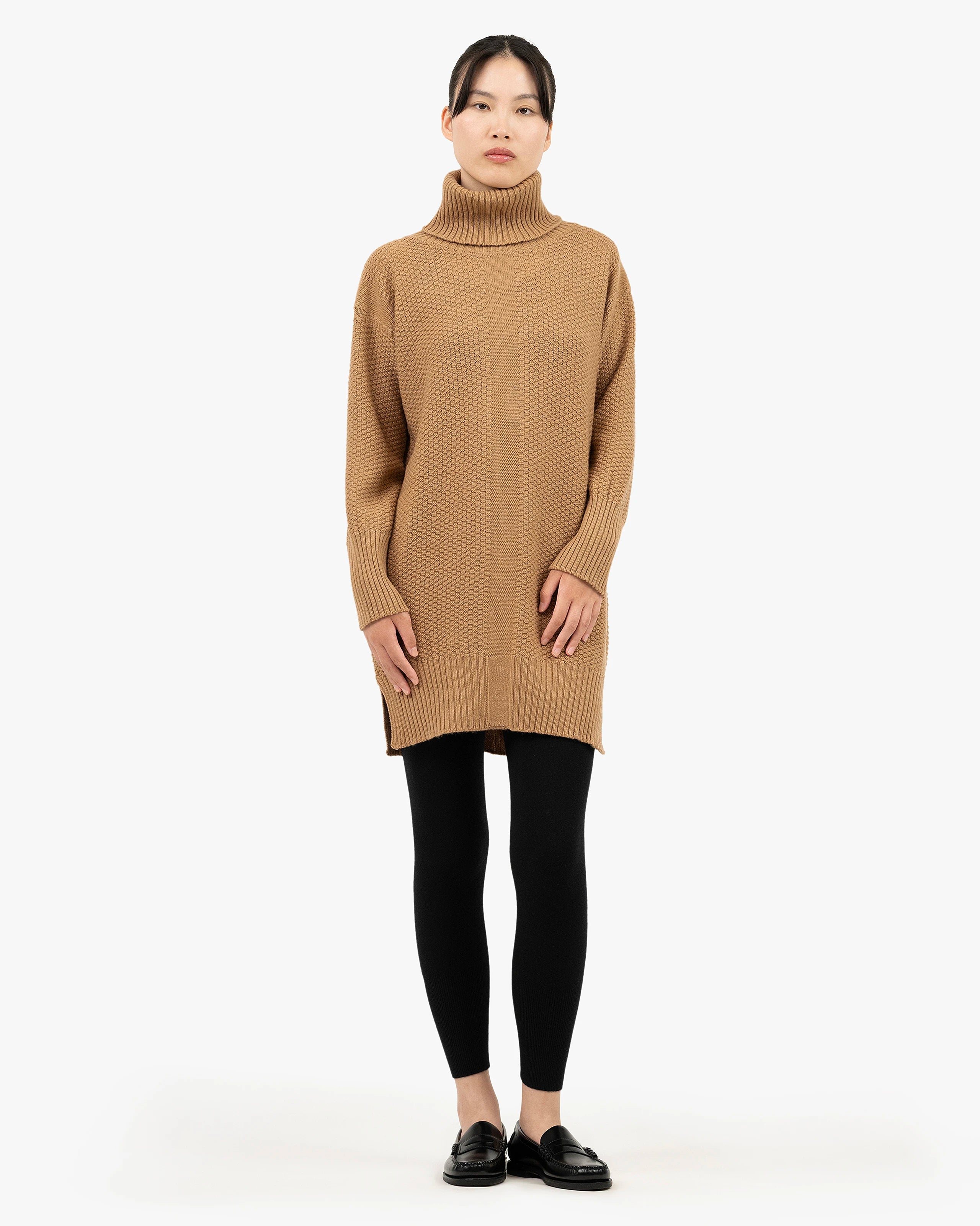 Women's Dalmar Turtleneck Sweater - Camel Merino / Cashmere