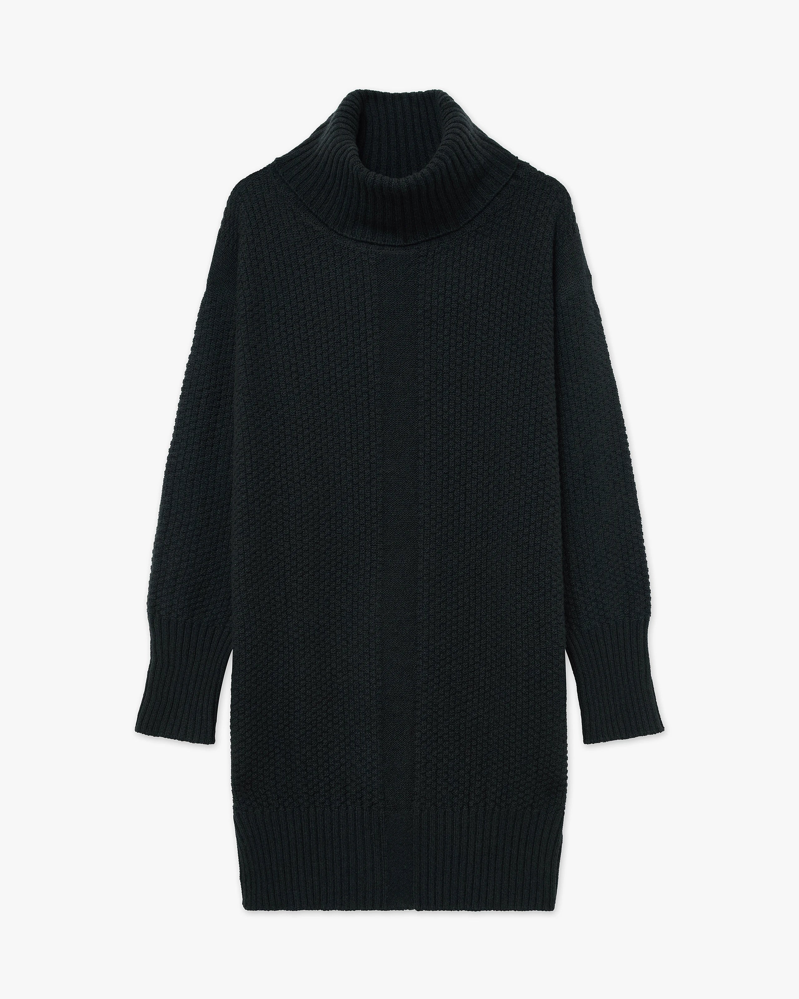 Women's Dalmar Turtleneck Sweater - Black Merino / Cashmere