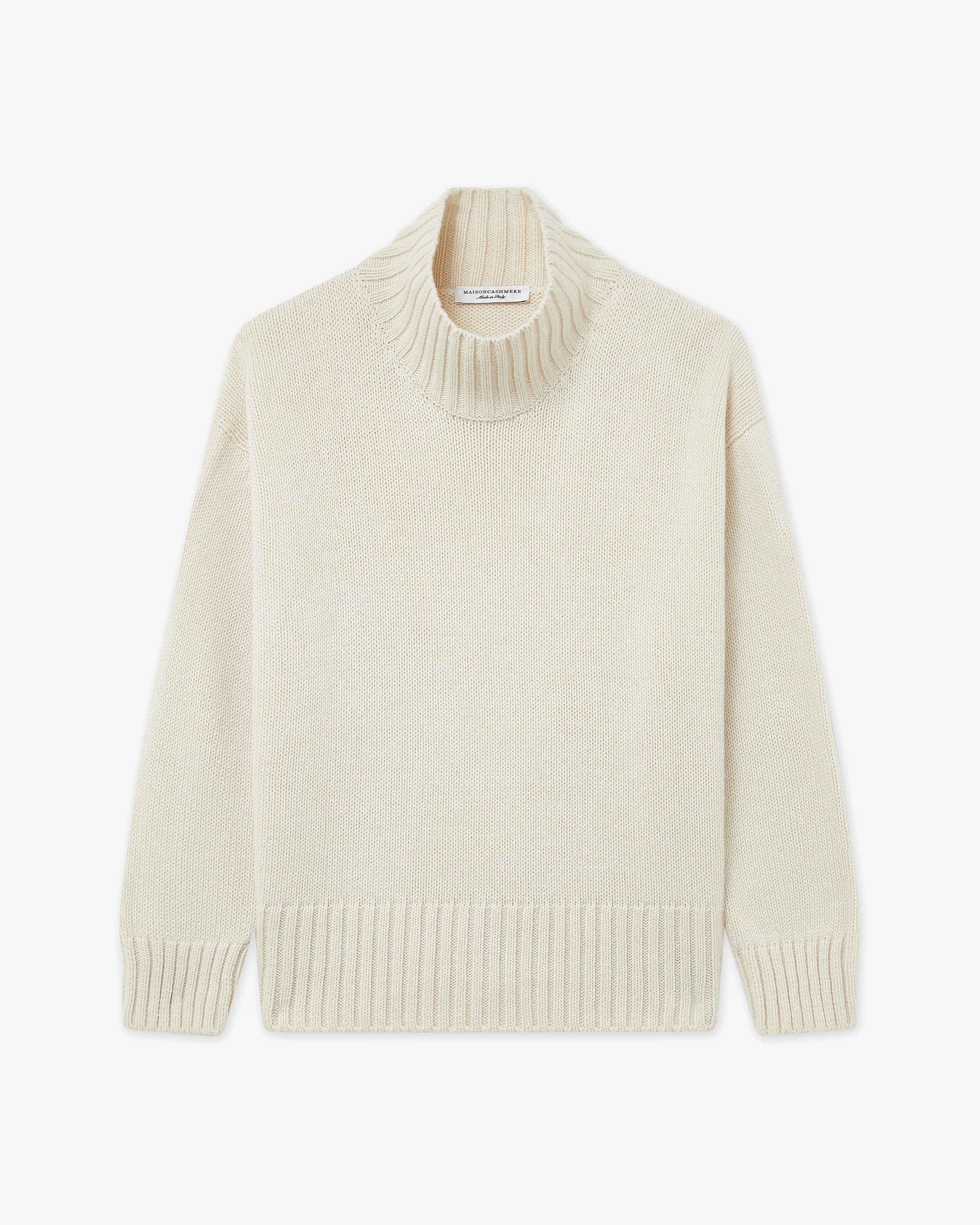Dolomiti Mock Neck Sweater - White Cashmere