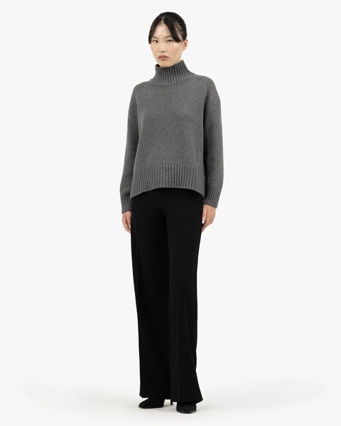 Dolomiti Mock Neck Sweater - Grey Cashmere
