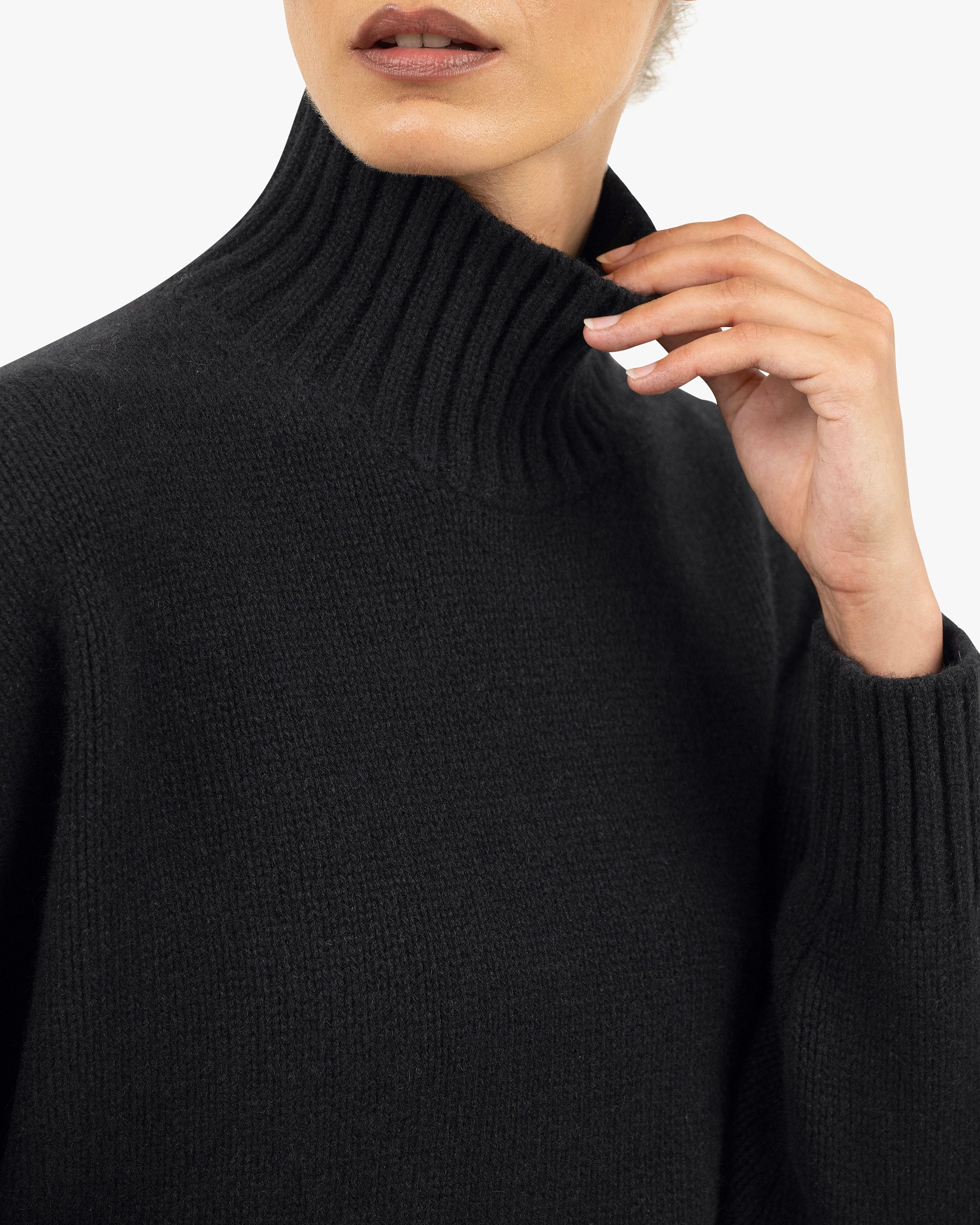 Dolomiti Mock Neck Sweater - Black Cashmere
