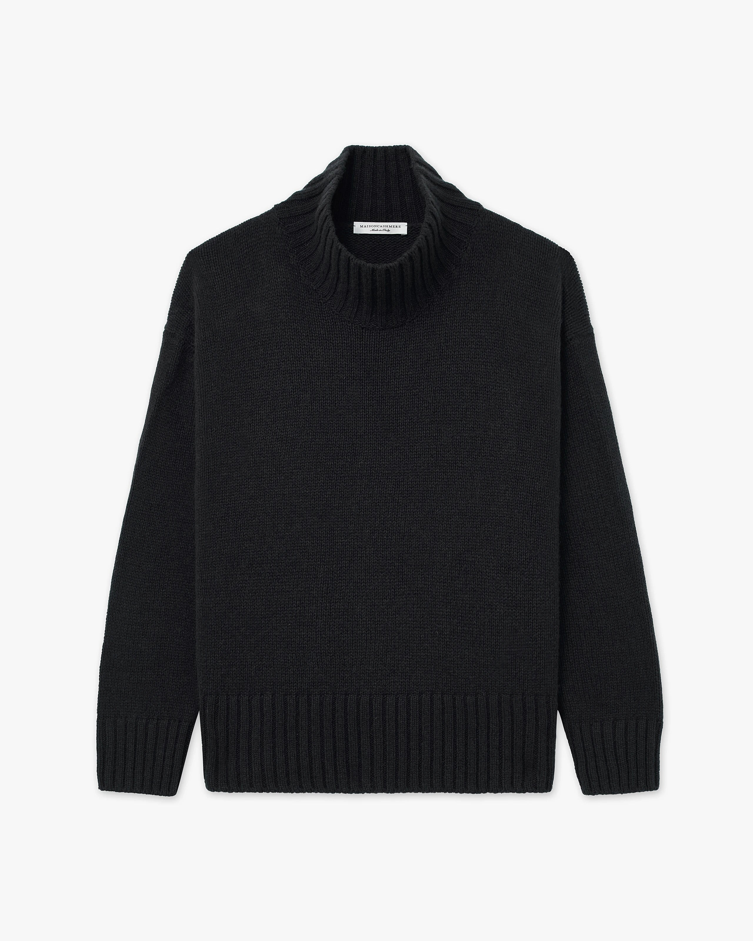 Dolomiti Mock Neck Sweater - Black Cashmere