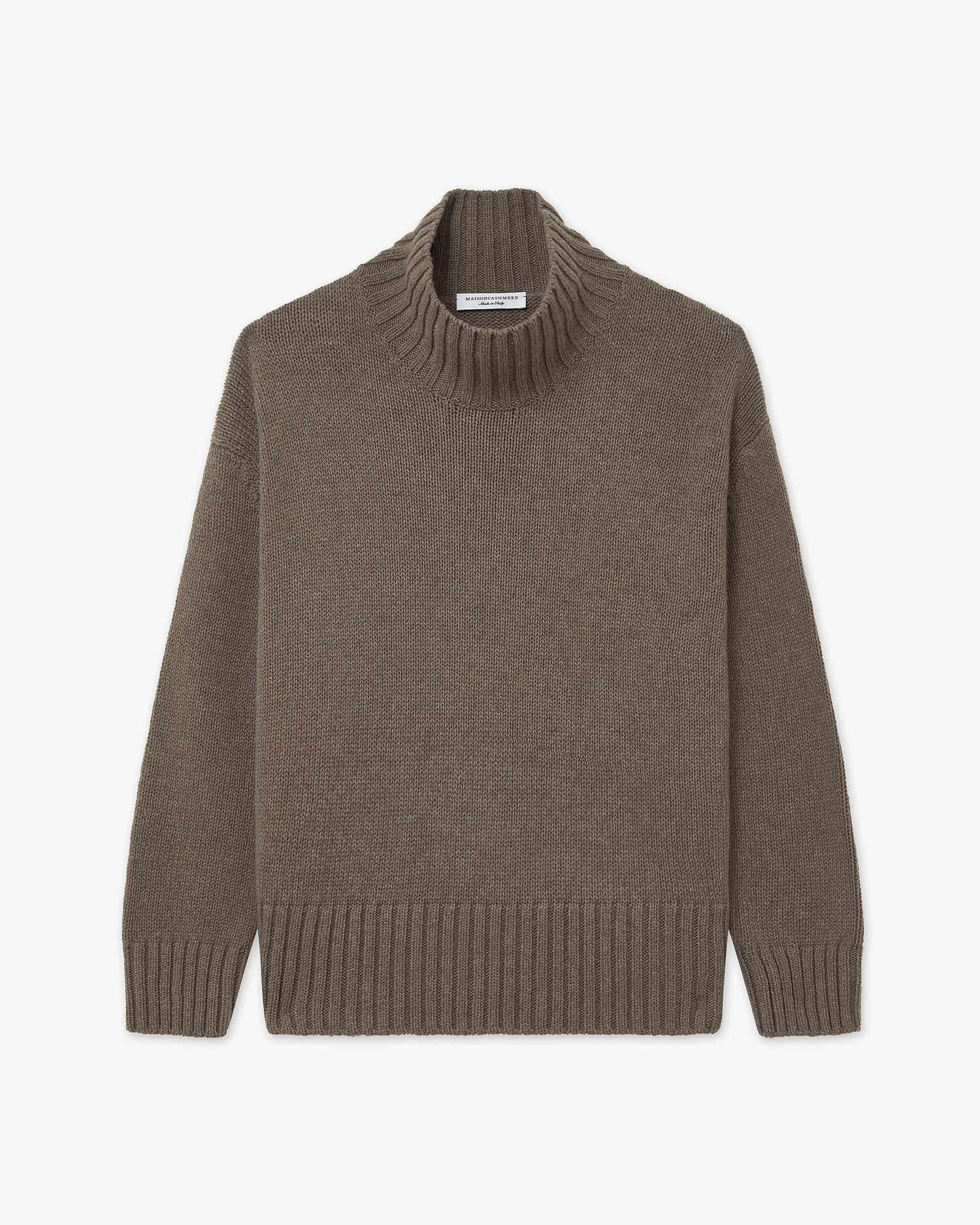Dolomiti Mock Neck Sweater - Brown Cashmere