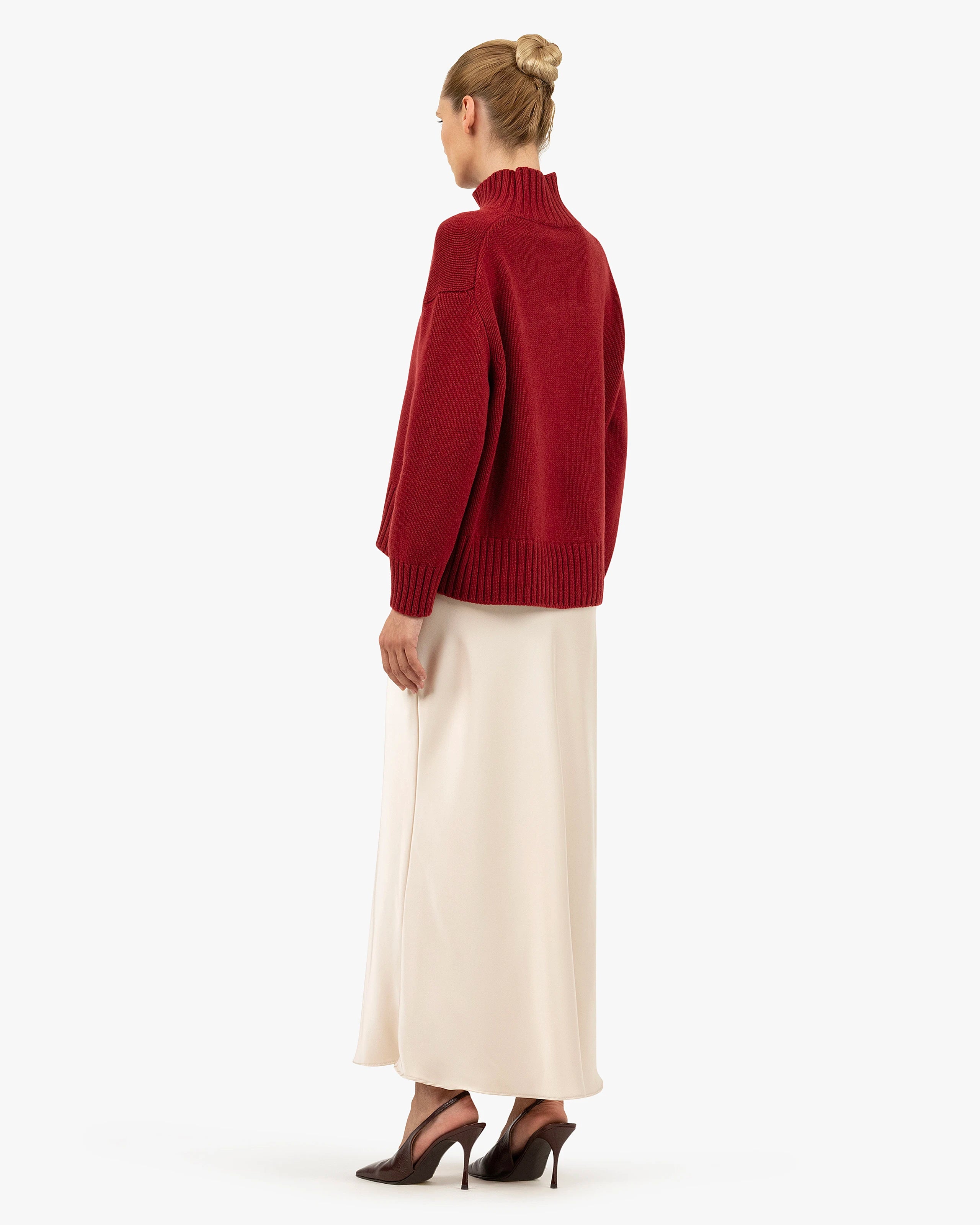 Dolomiti Mock Neck Sweater - Red Cashmere