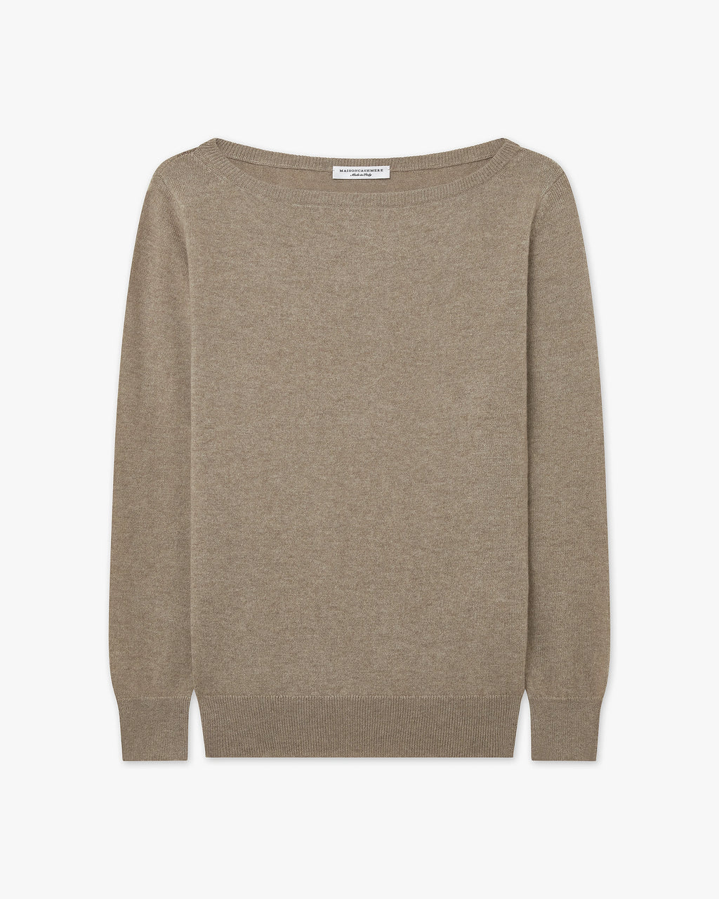 Essential Boat Neck Sweater - Taupe Cashmere