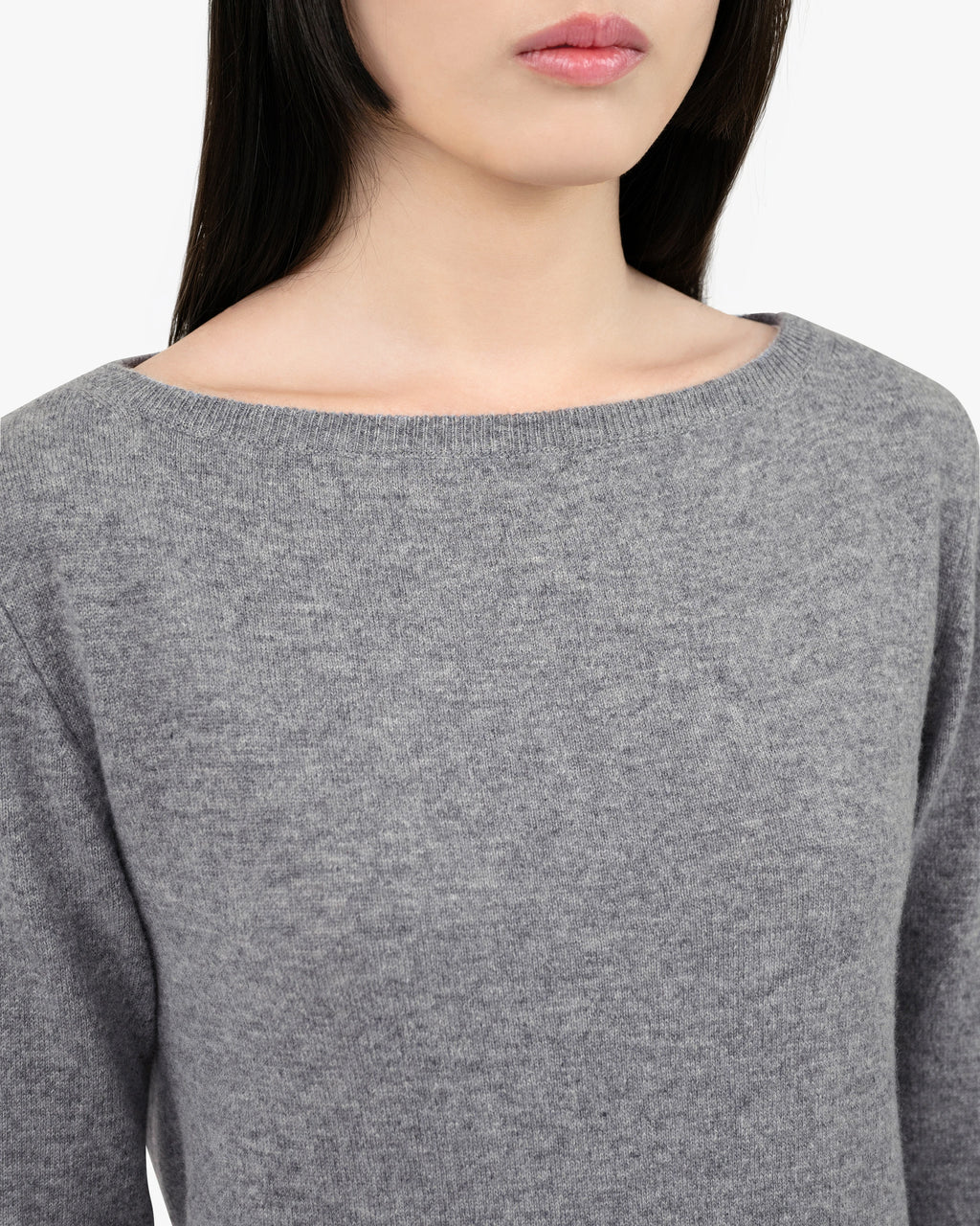Essential Boat Neck Sweater - Medium Grey Cashmere