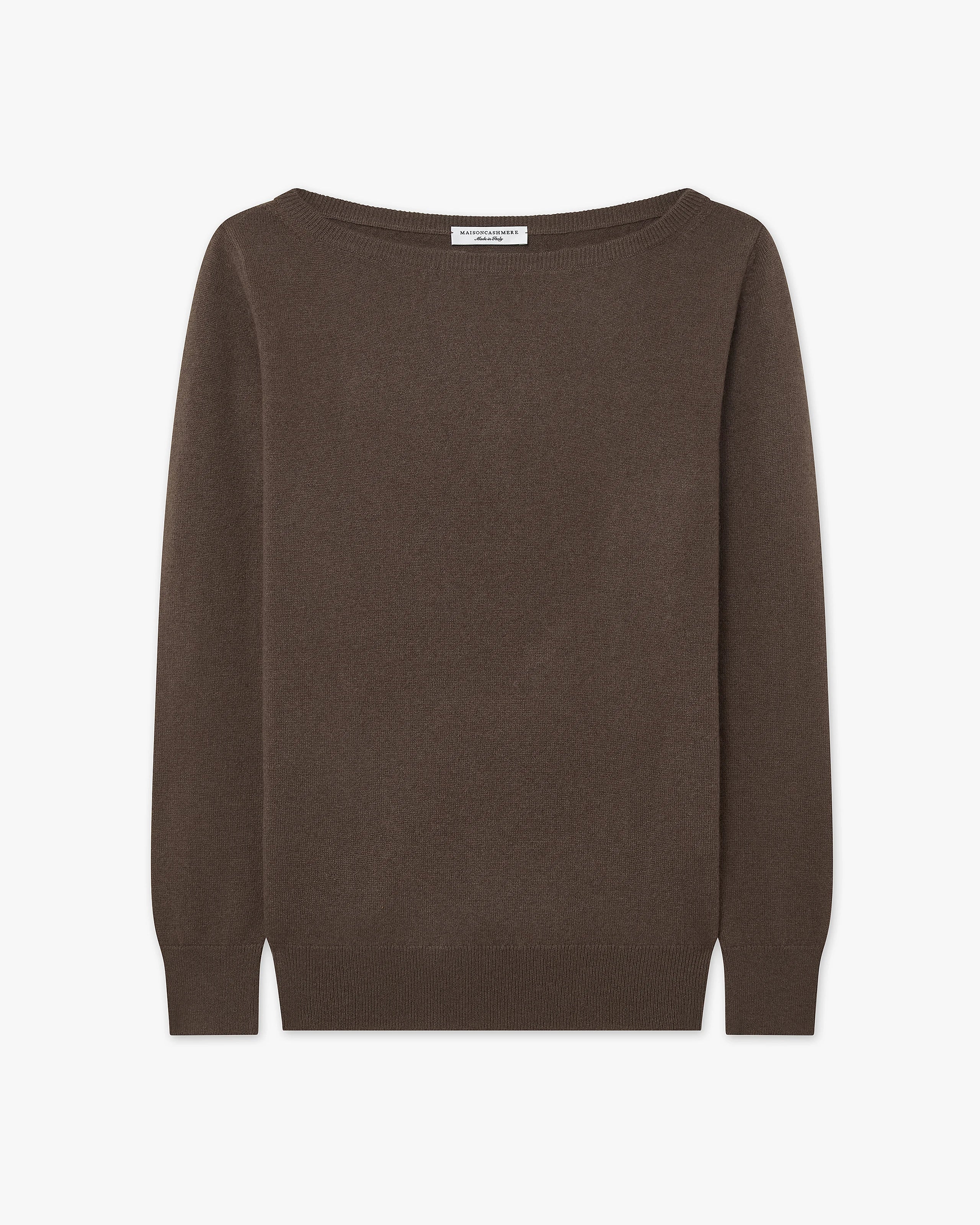 Essential Boat Neck Sweater - Brown Cashmere