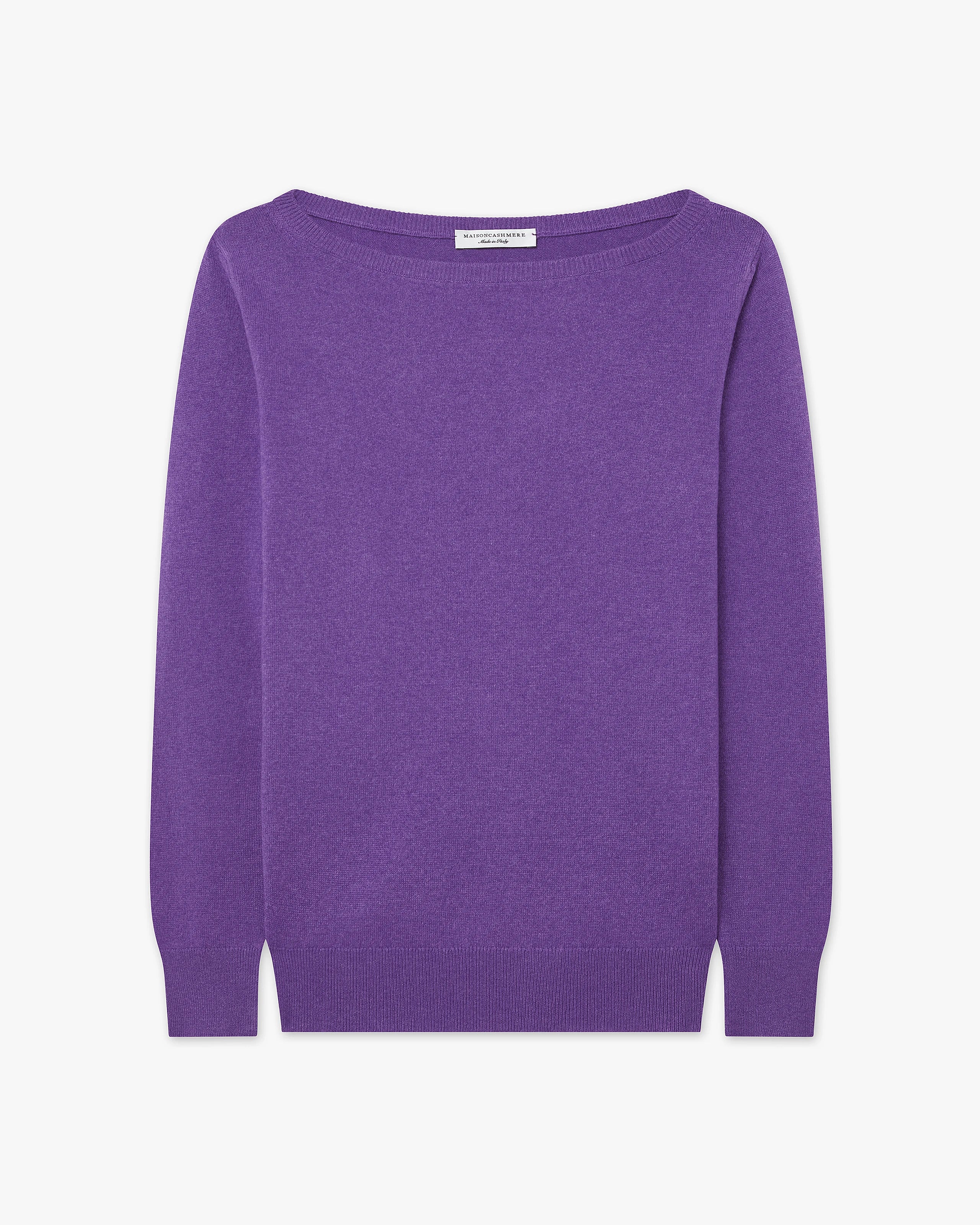 Essential Boat Neck Sweater - Purple Cashmere