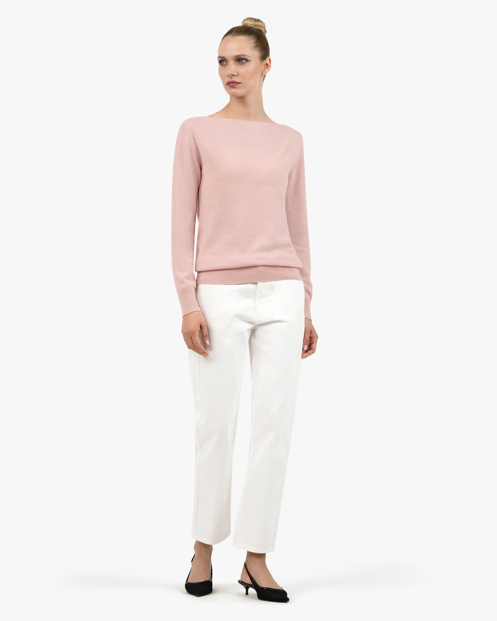 Essential Boat Neck Sweater - Rose Cashmere