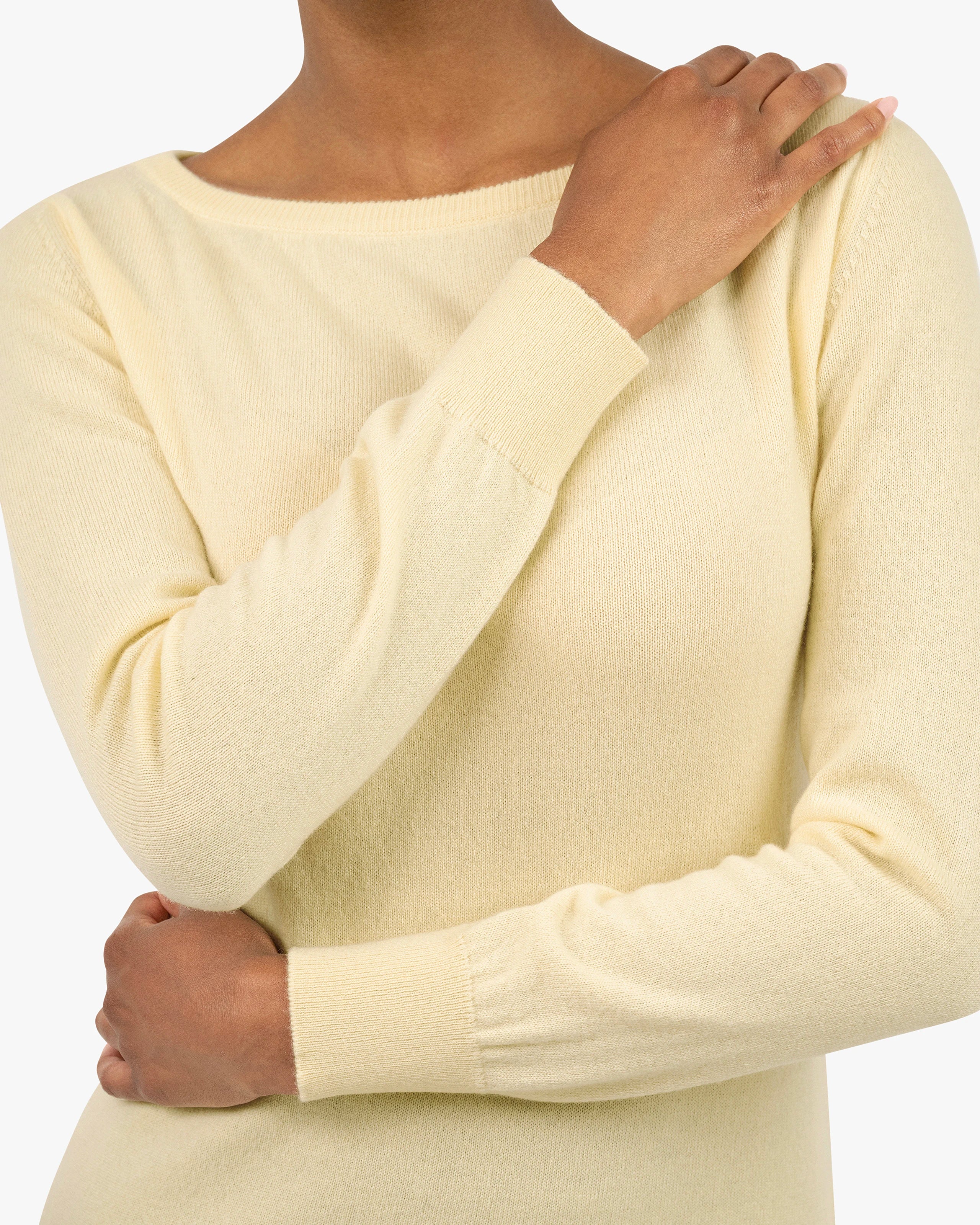 Essential Boat Neck Sweater - Yellow Cashmere
