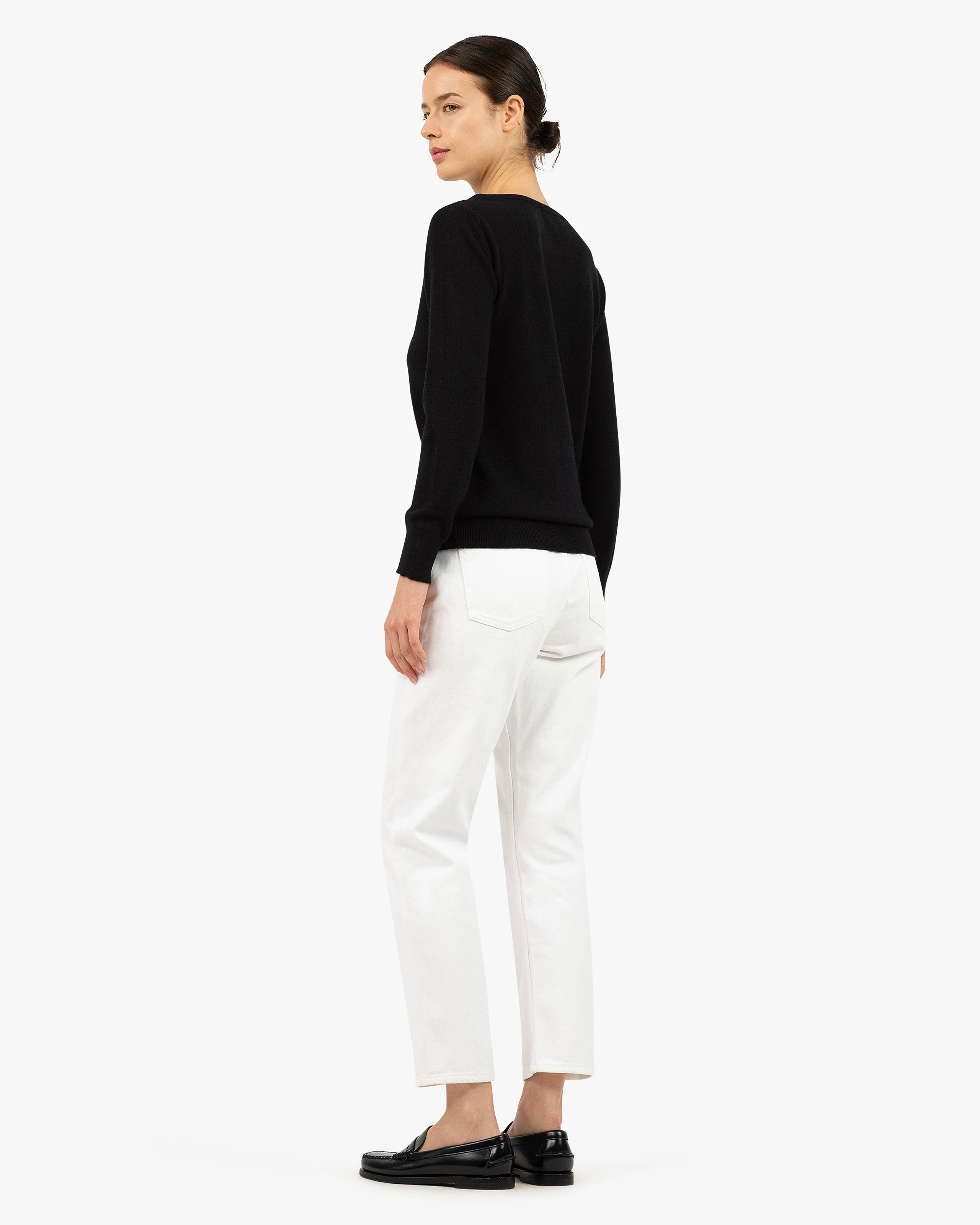 Essential Boat Neck Sweater - Black Cashmere