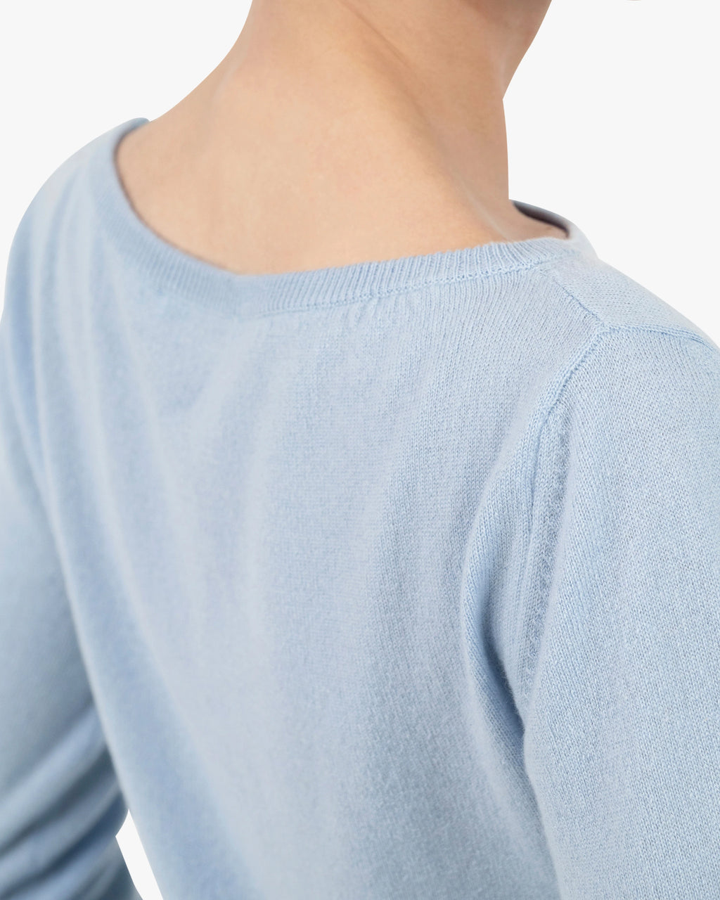 Essential Boat Neck Sweater - Light Blue Cashmere