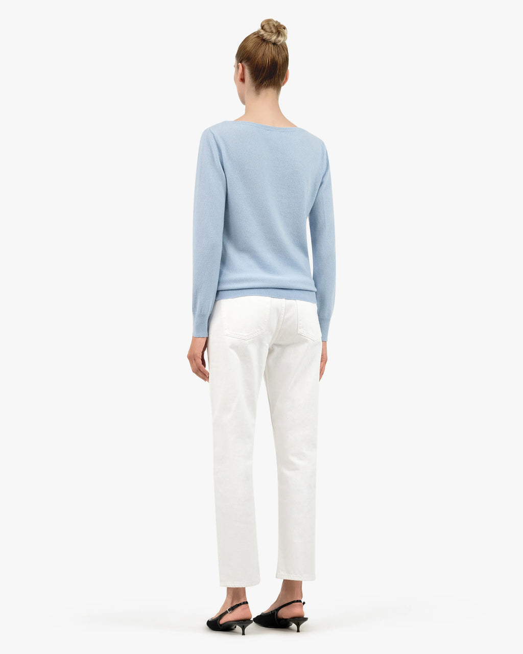 Essential Boat Neck Sweater - Light Blue Cashmere