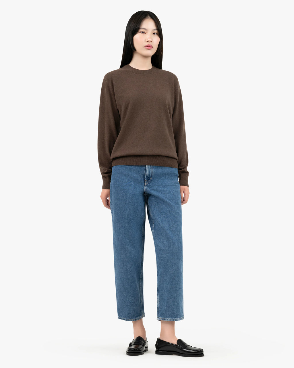 Essential Boyfriend Sweater - Brown Cashmere