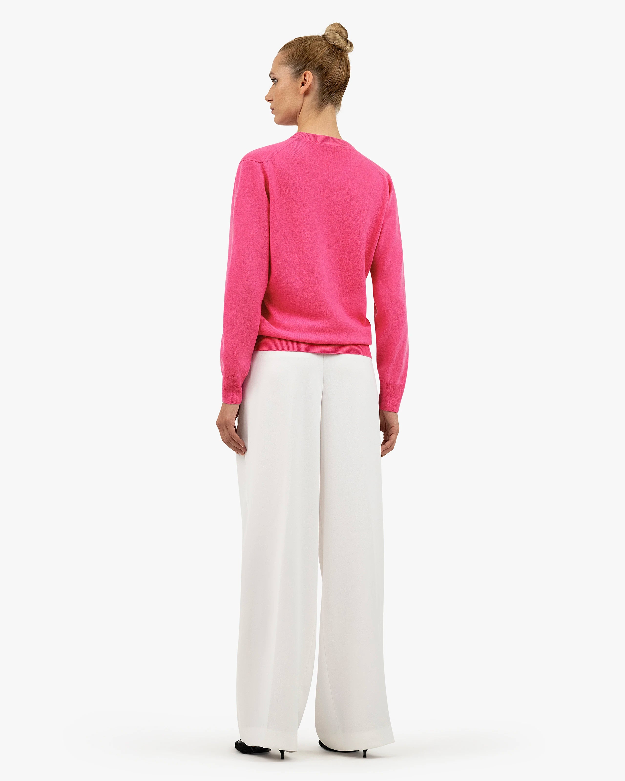 フェラガモ　ピンク　カシミアセーター　L Women's Essential Cashmere Boyfriend Sweater - Fuchsia