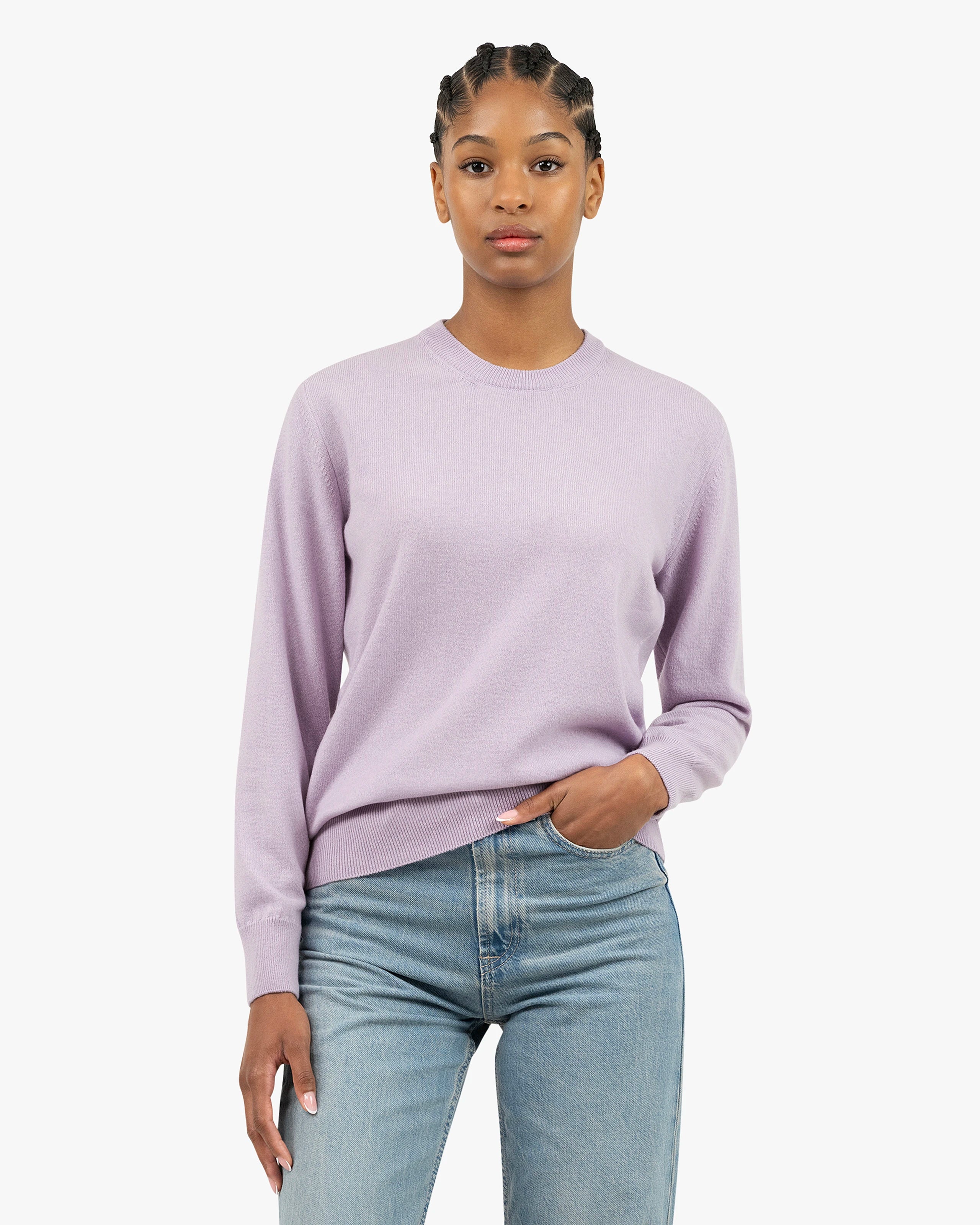 Essential Boyfriend Sweater - Lilac Cashmere