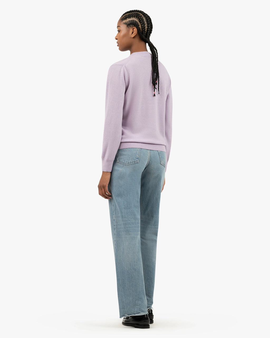 Essential Boyfriend Sweater - Lilac Cashmere