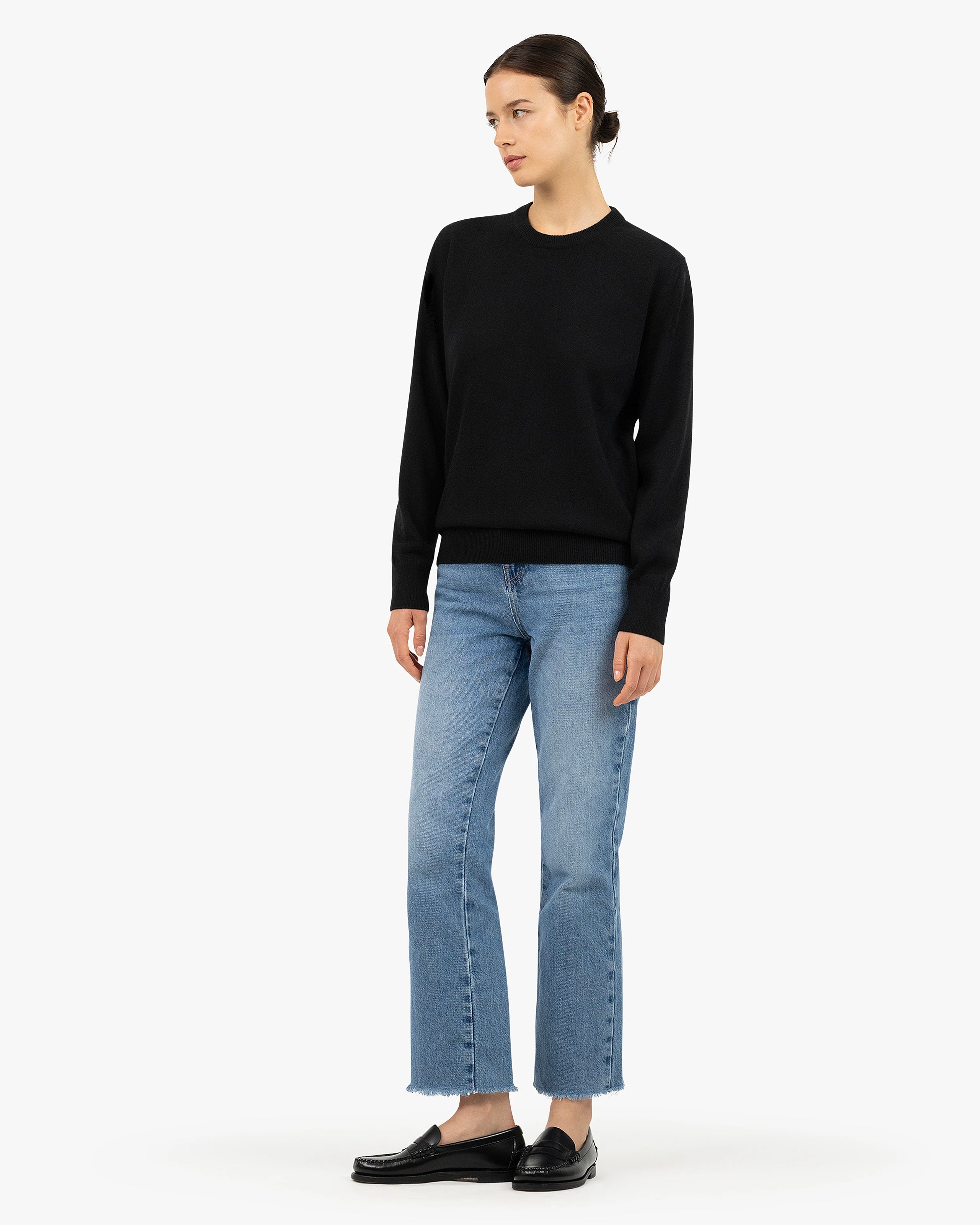 Essential Boyfriend Sweater - Black Cashmere