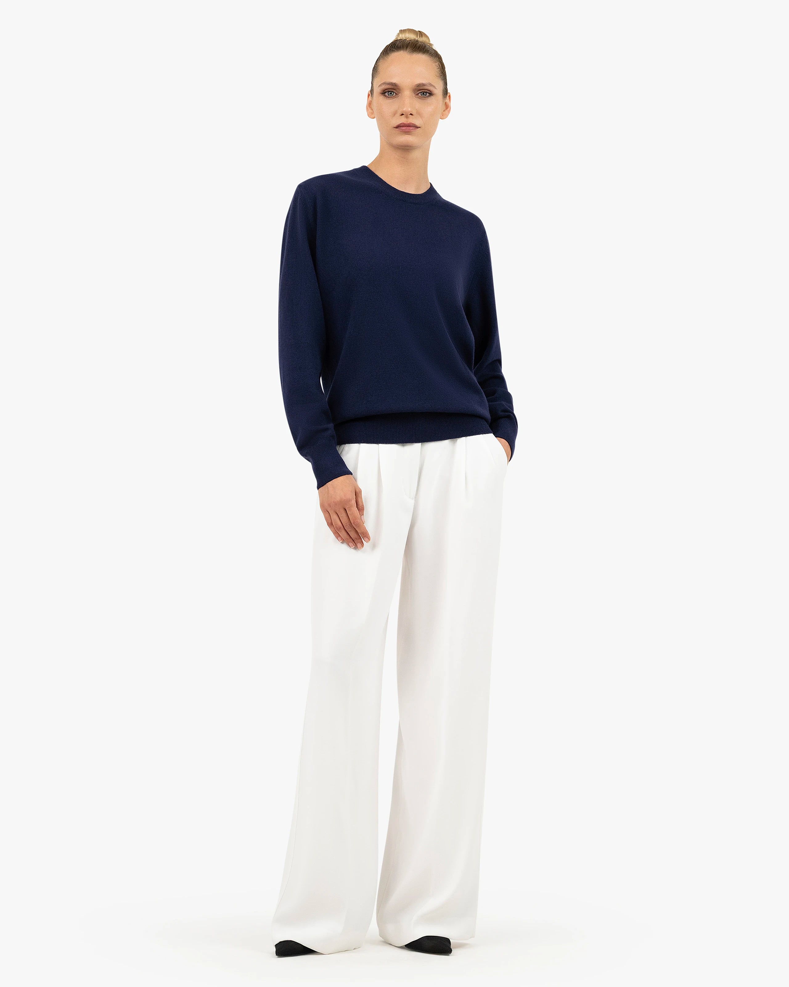 Essential Boyfriend Sweater - Blue Cashmere