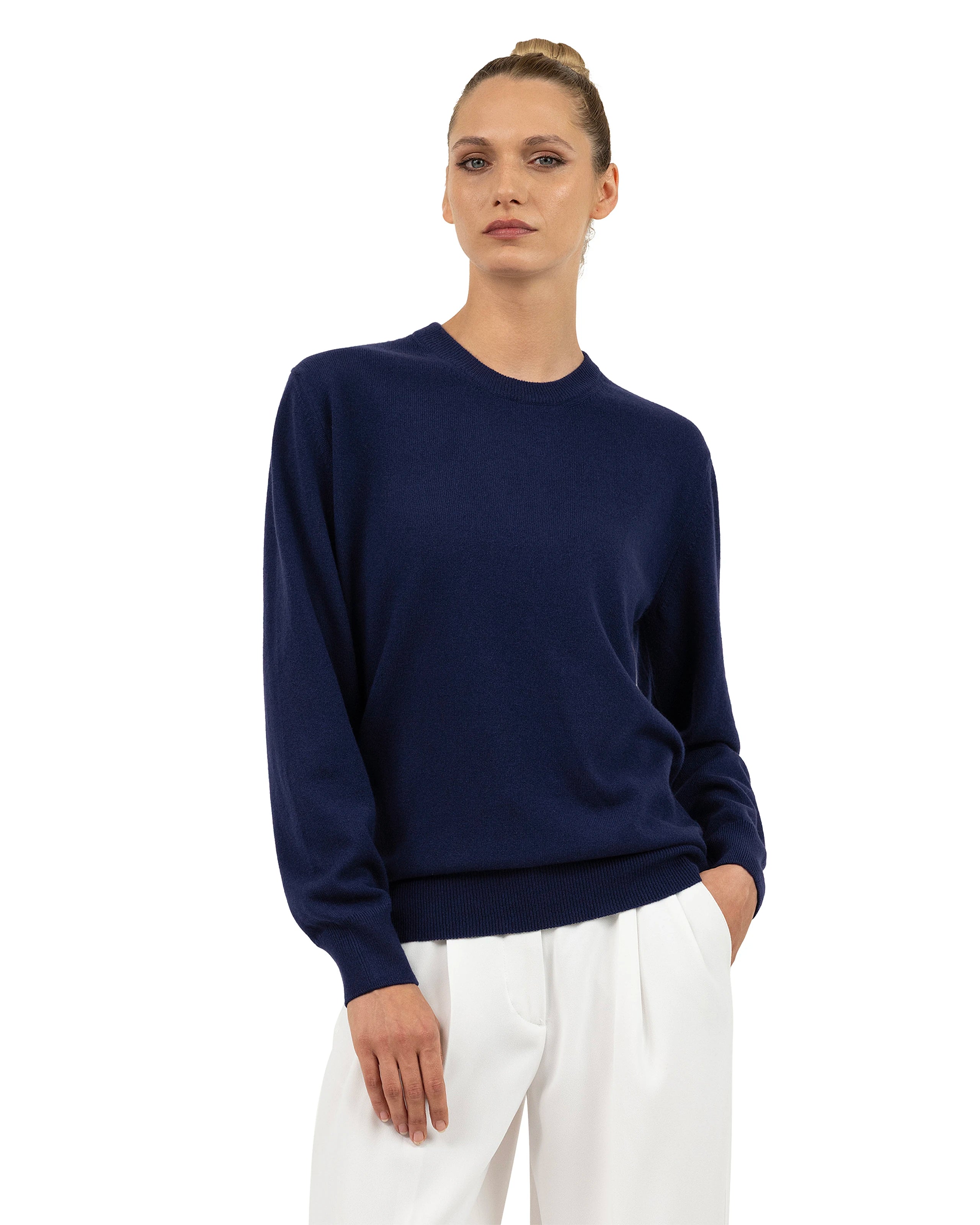 Essential Boyfriend Sweater - Blue Cashmere
