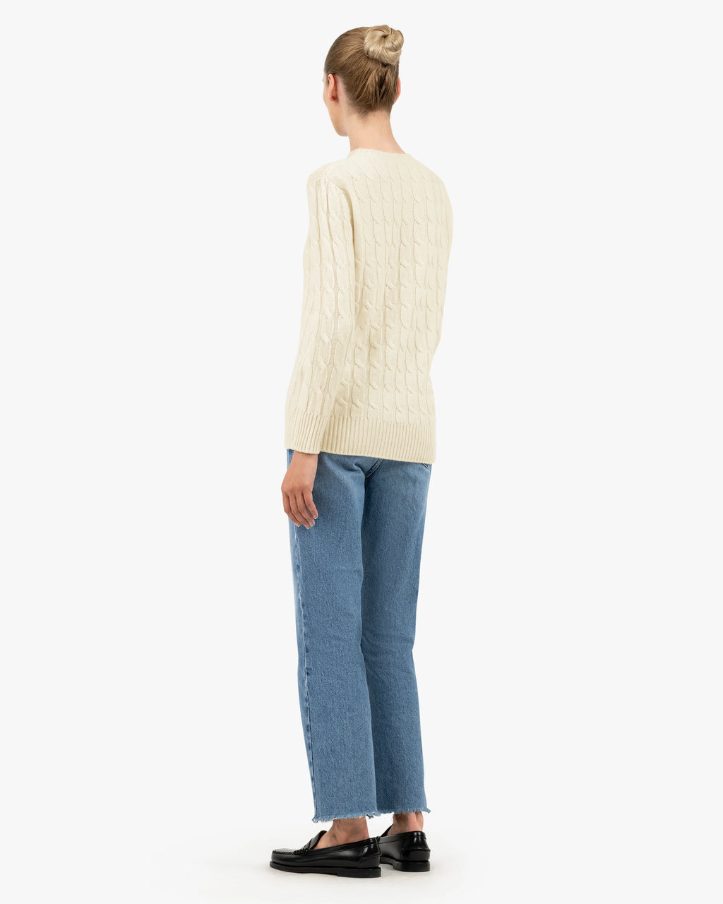 Essential Cable Knit Sweater - White Cashmere