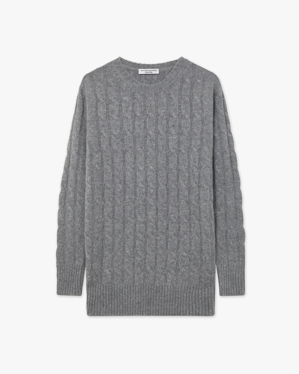 Women's Essential Cashmere Cable Sweater - Medium Grey Women's Essential Cashmere Cable Sweater - Medium Grey