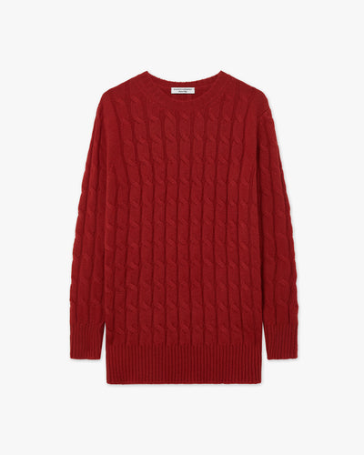 Essential Cable Knit Sweater - Red Cashmere