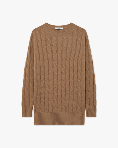 Essential Cable Knit Sweater - Camel Cashmere
