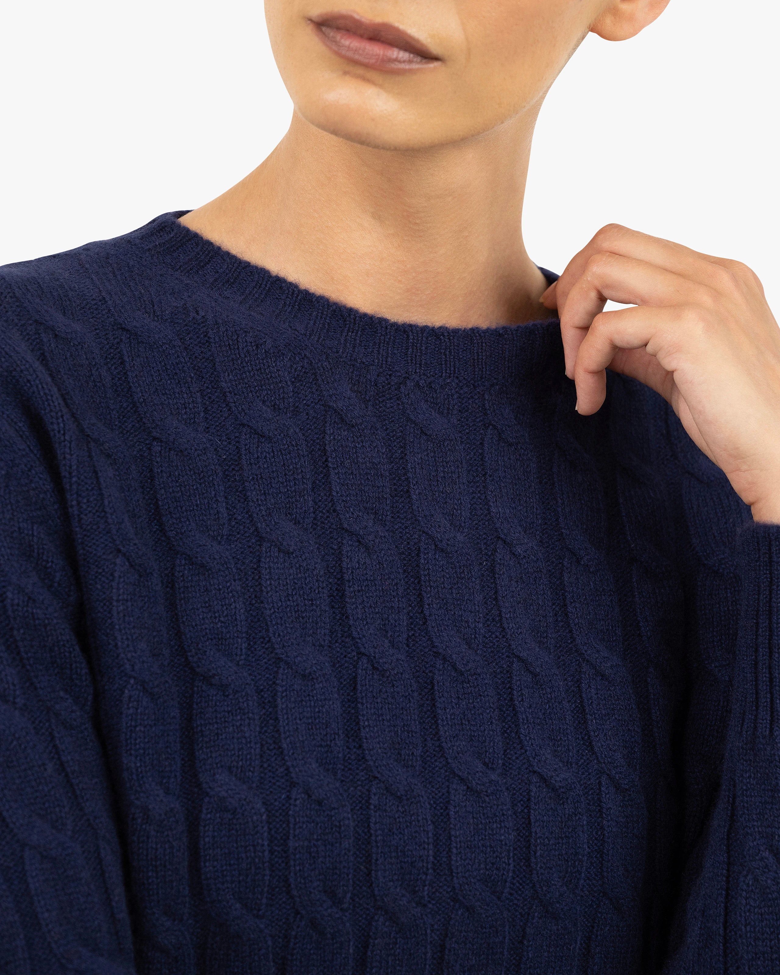 Essential Cable Knit Sweater - Blue Cashmere