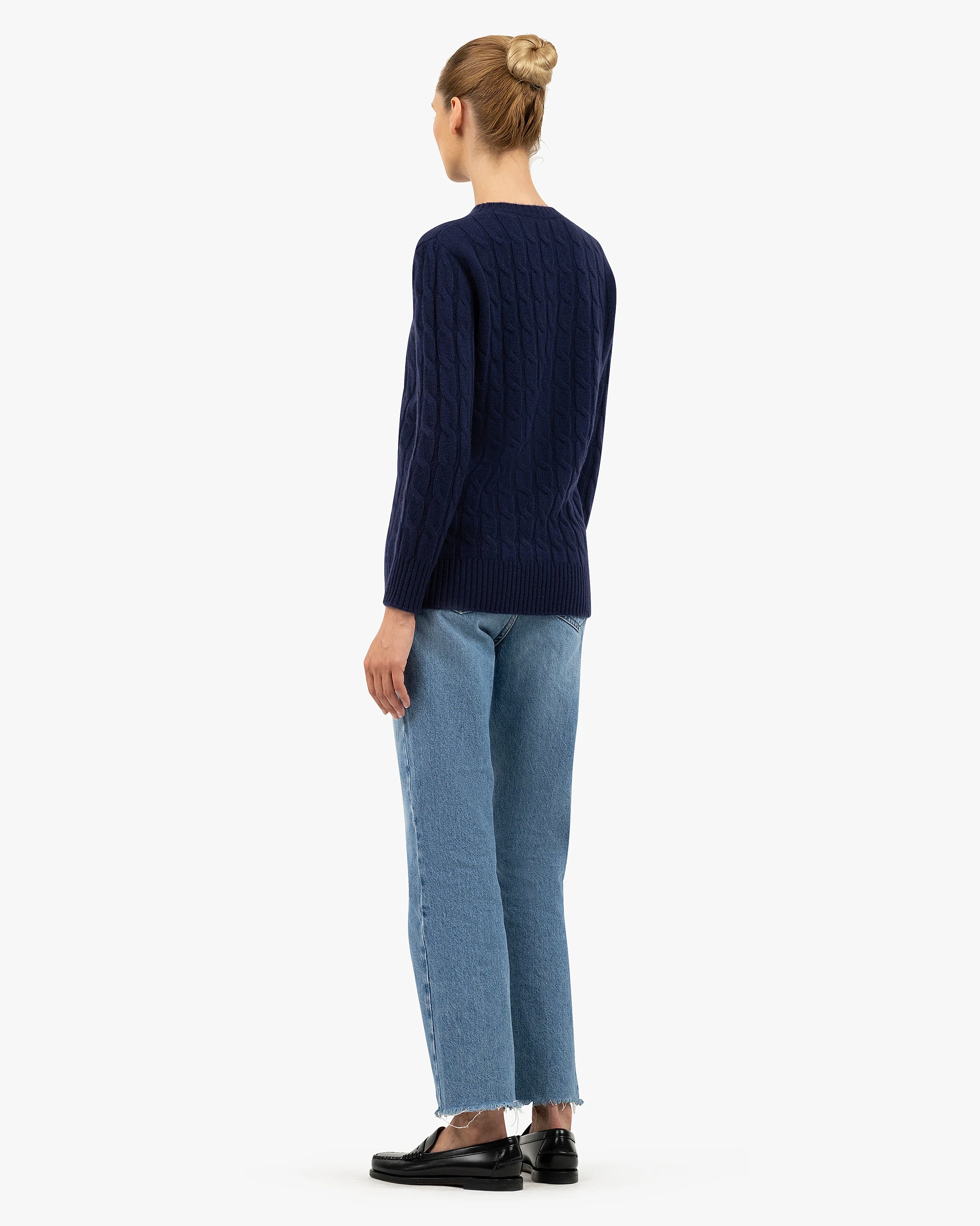 Essential Cable Knit Sweater - Blue Cashmere