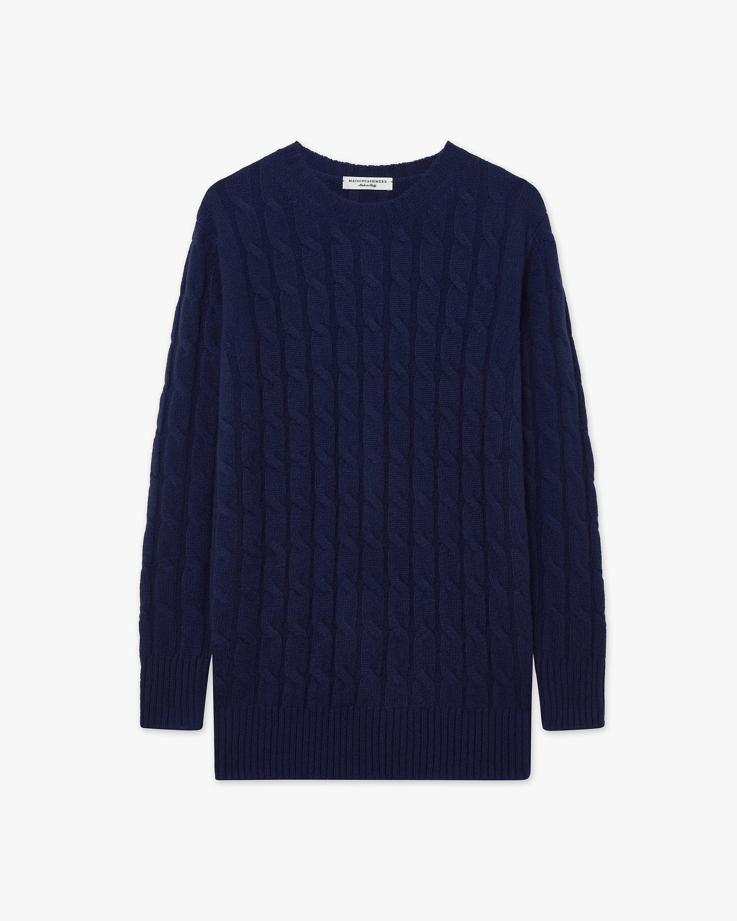 Essential Cable Knit Sweater - Blue Cashmere