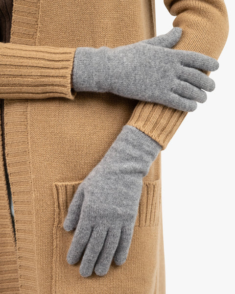 Women's Essential Cashmere Gloves - Mid Grey | MaisonCashmere
