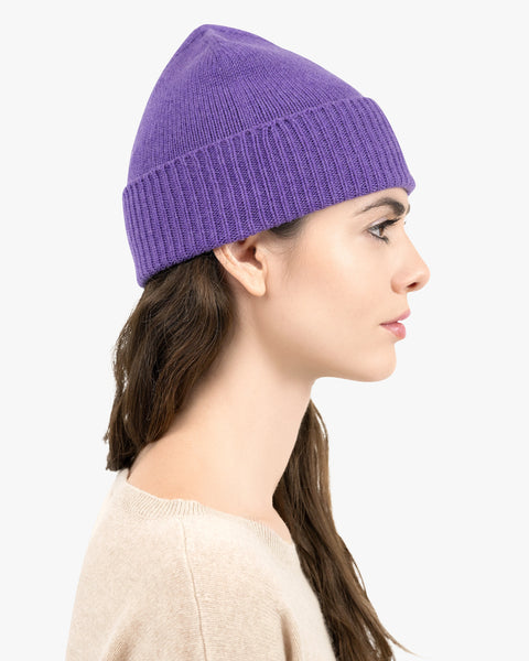 帽子 Auralee BABY CASHMERE KNIT CAP purple womens-essential-cashmere-hat-