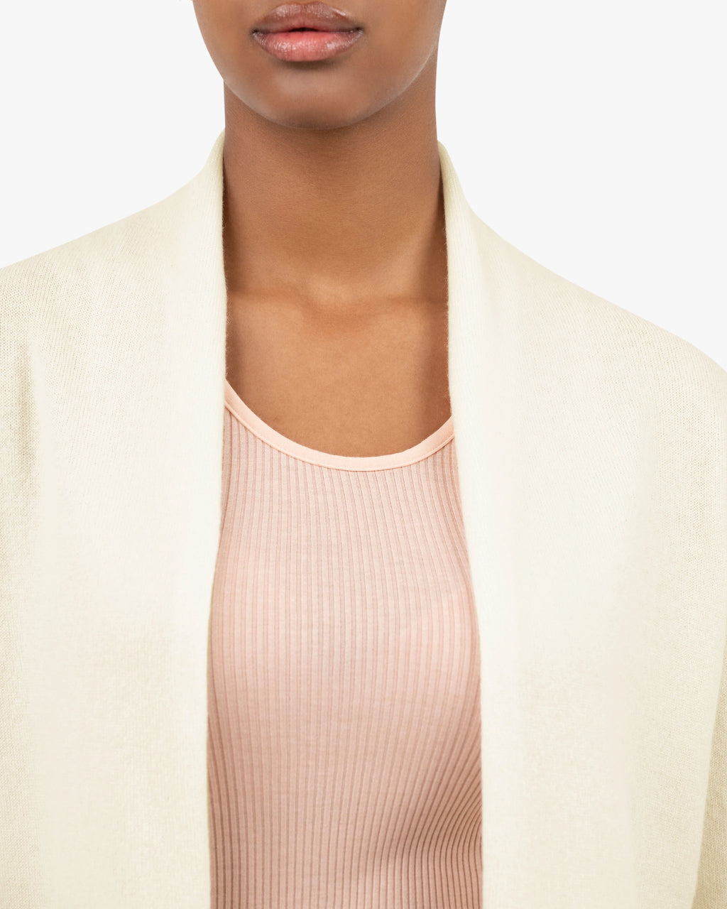 Essential Open Cardigan - White Cashmere