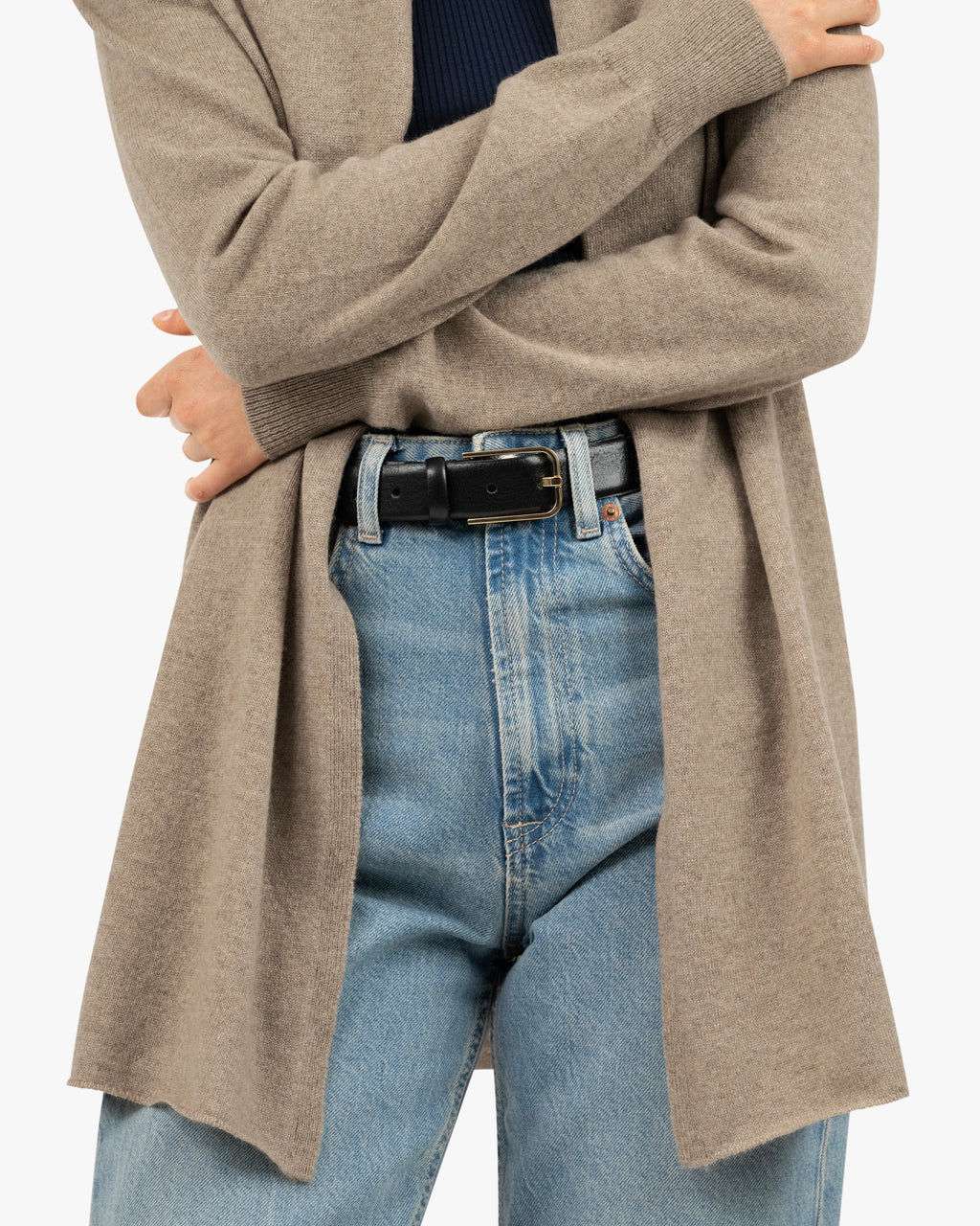 Essential Open Cardigan - Taupe Cashmere