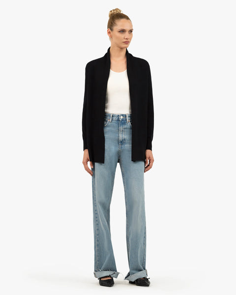 Essential Open Cardigan - Black Cashmere