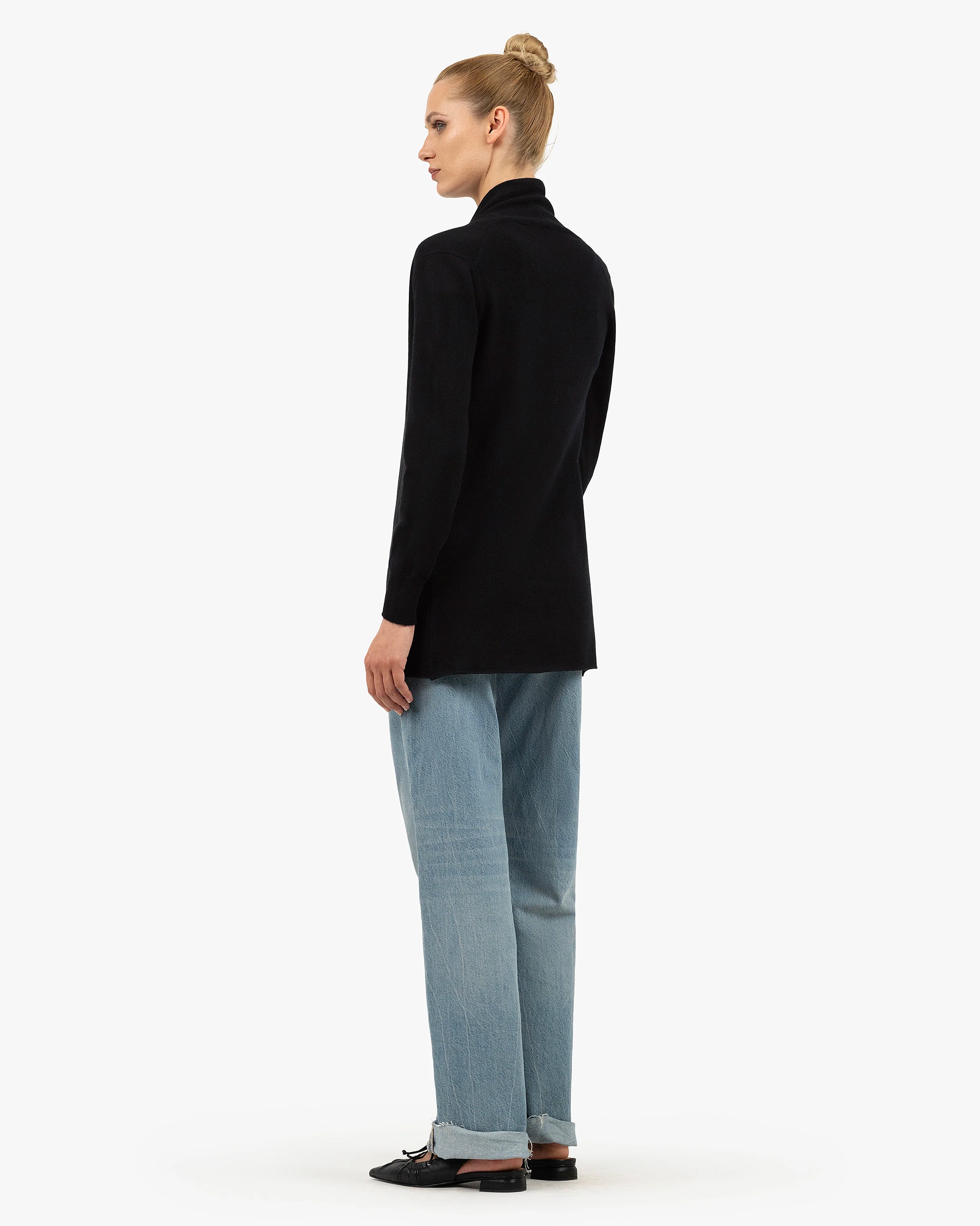 Essential Open Cardigan - Black Cashmere