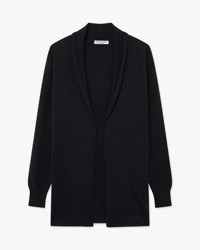 Essential Open Cardigan - Black Cashmere