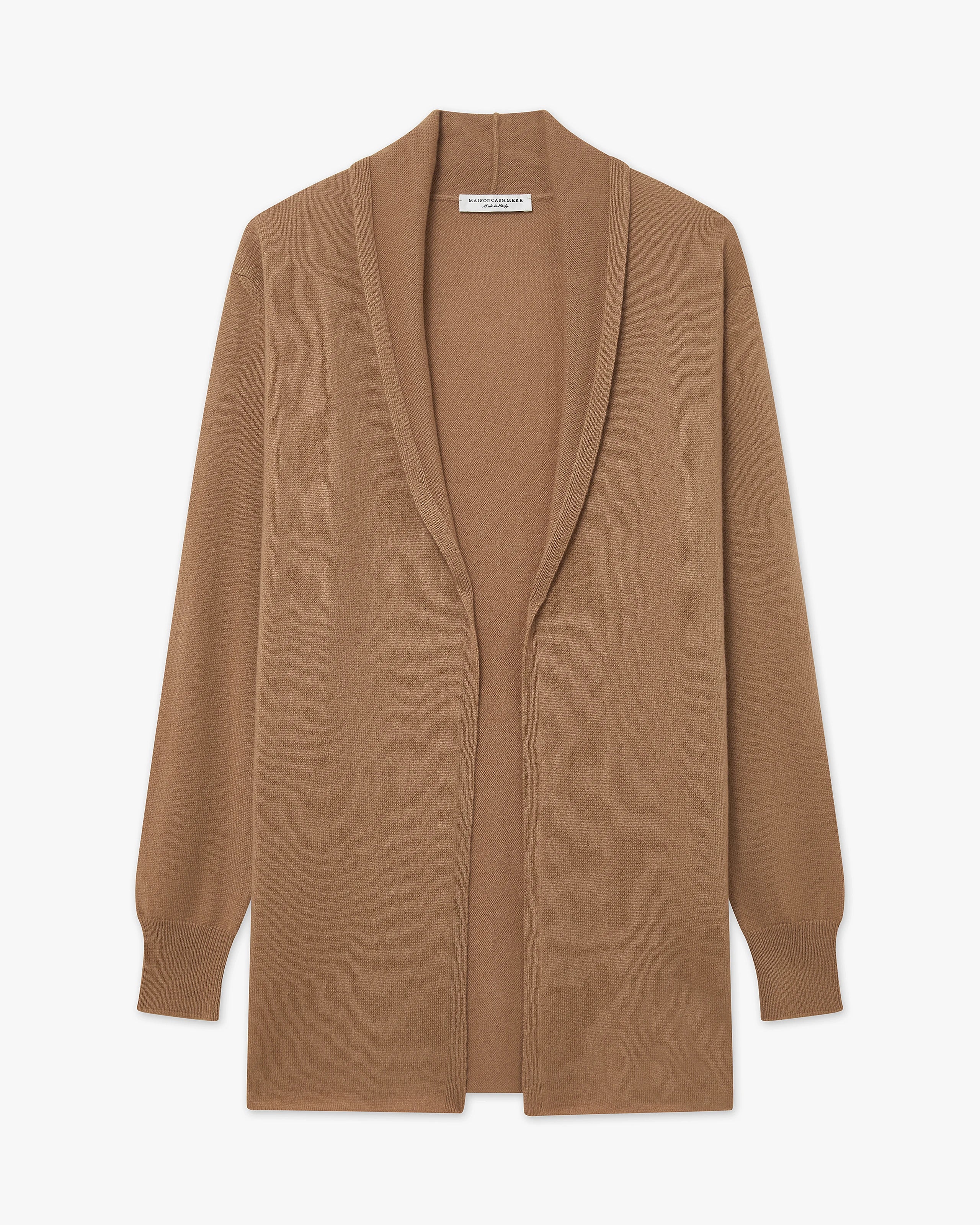 Essential Open Cardigan - Camel Cashmere