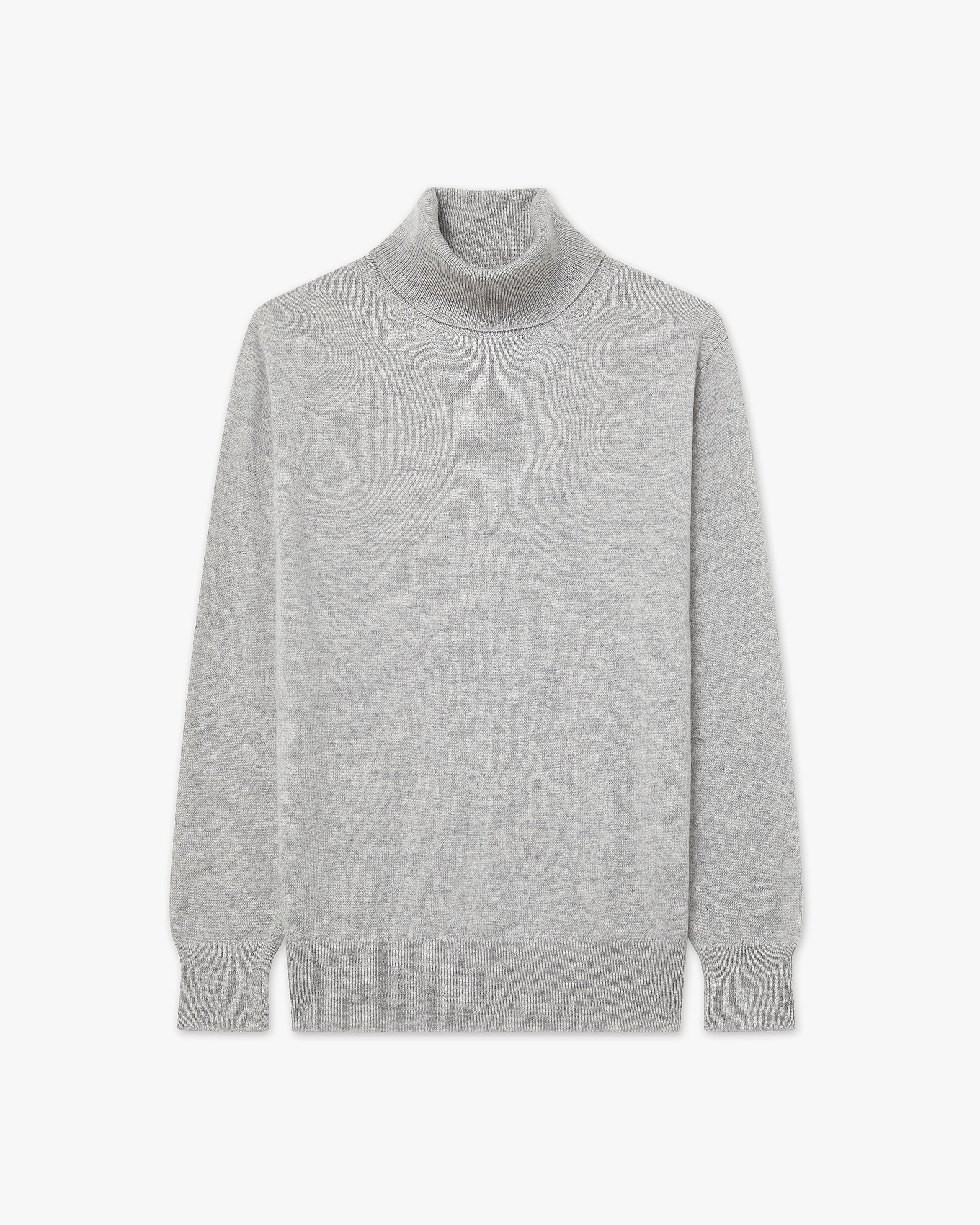 Women's Essential Turtleneck Sweater - Light Grey Cashmere